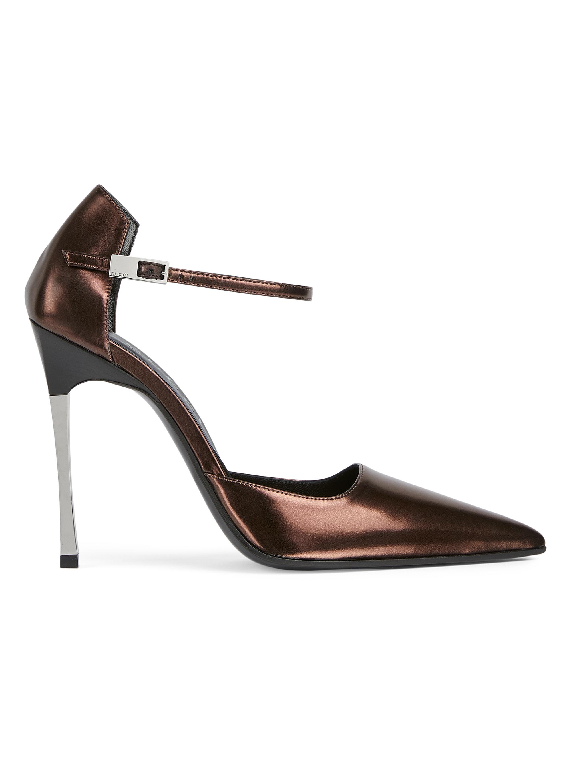 Gucci Women's Trinity 110MM Leather Pumps - Tabac