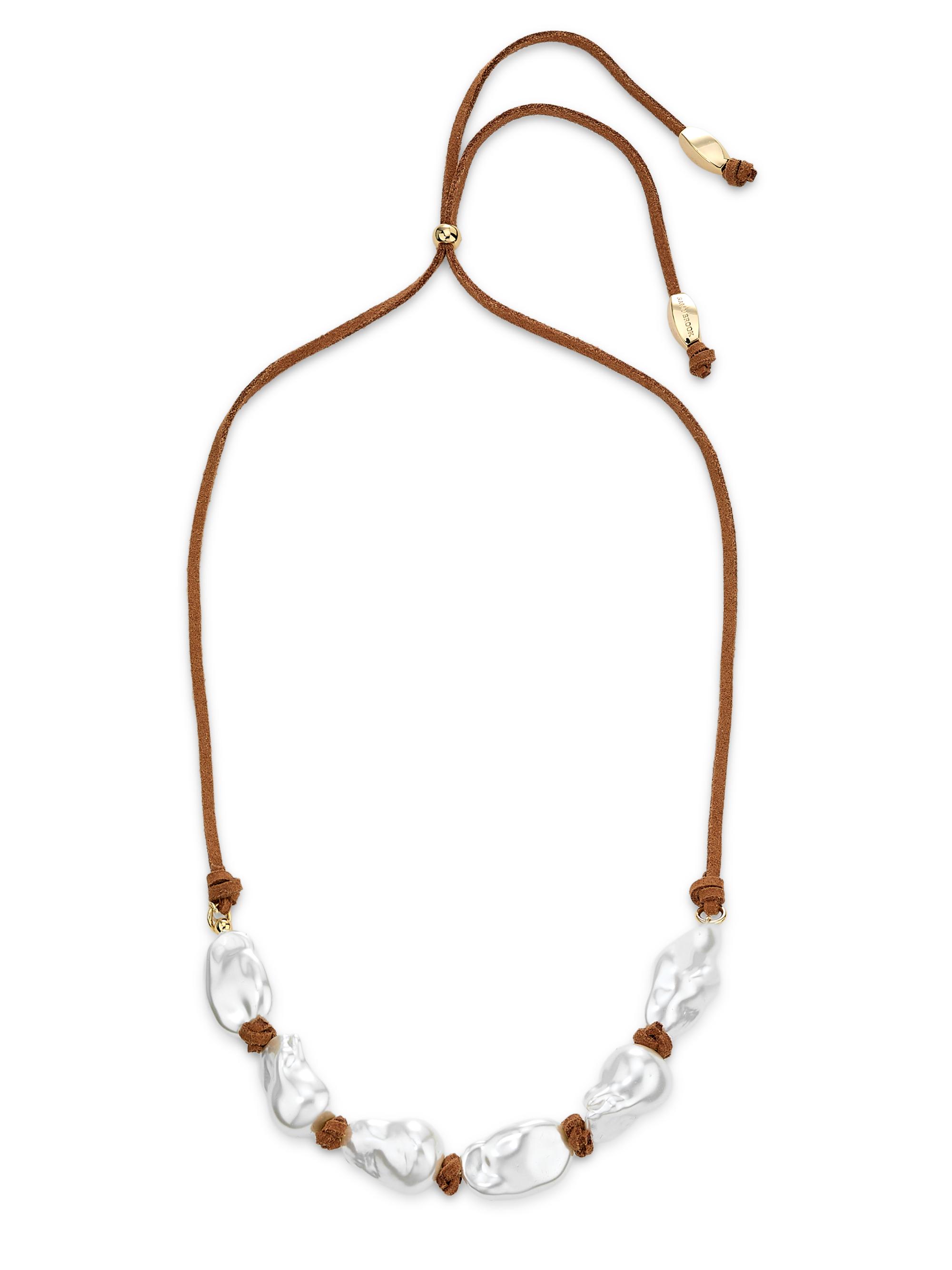 Ramy Brook Women's Luna Goldtone, Suede & Glass Beaded Necklace - Gold