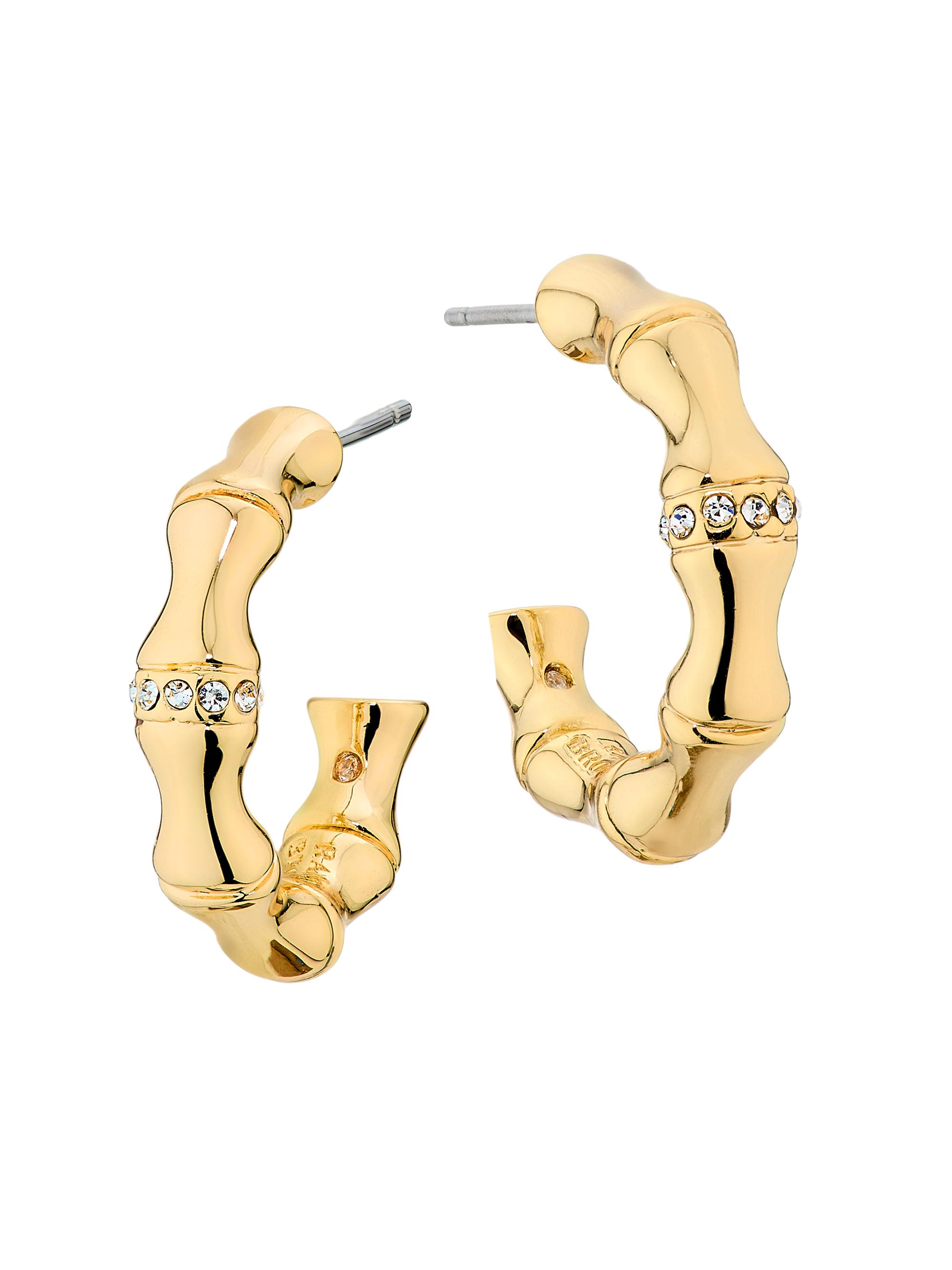 Ramy Brook Women's Chiara Goldtone & Cubic Zirconia Bamboo Huggie Earrings - Gold