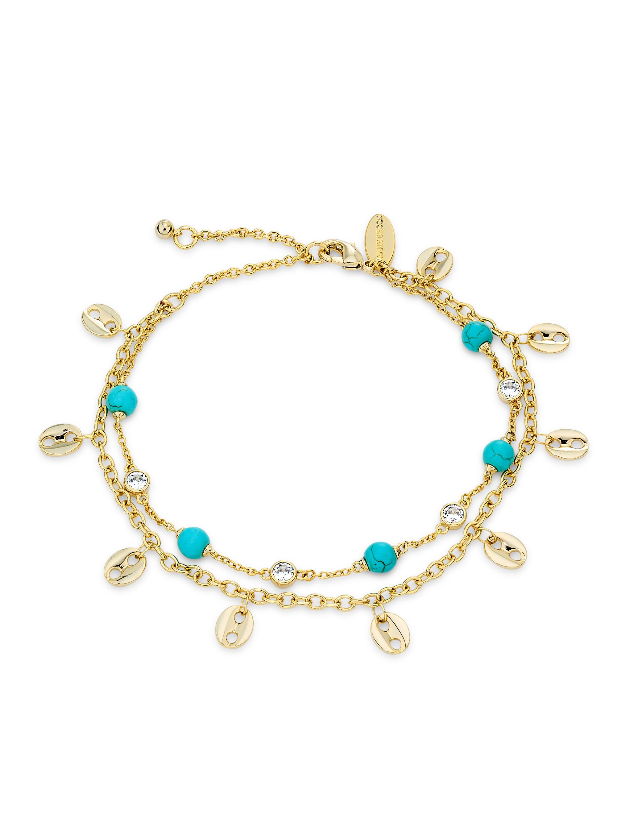 Ramy Brook Women's Arianna Goldtone, Turquoise & Cubic Zirconia Anklet - Turquoise Multi