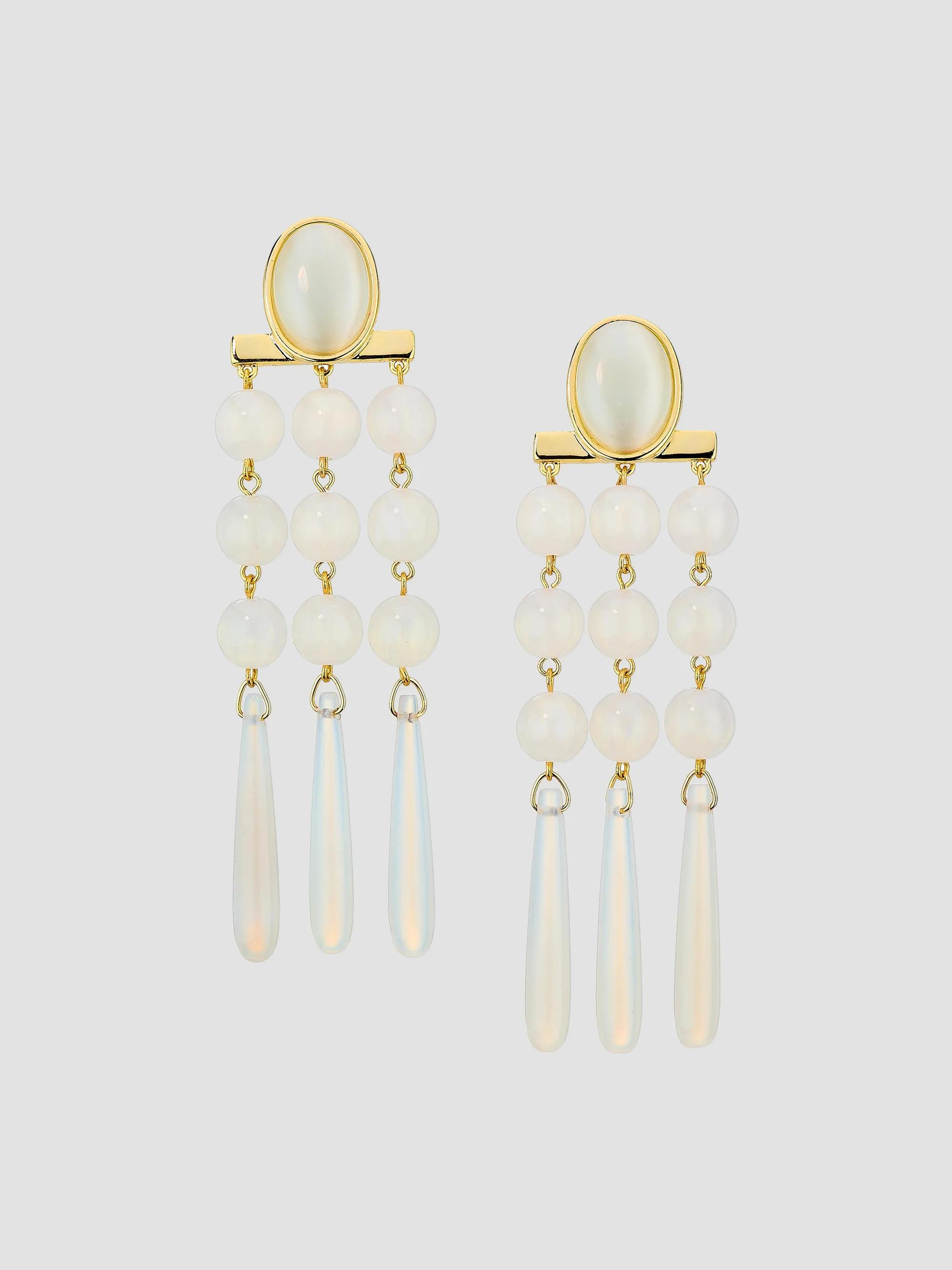 Ramy Brook Women's Elisa Goldtone, Resin & Agate Chandelier Earrings - White