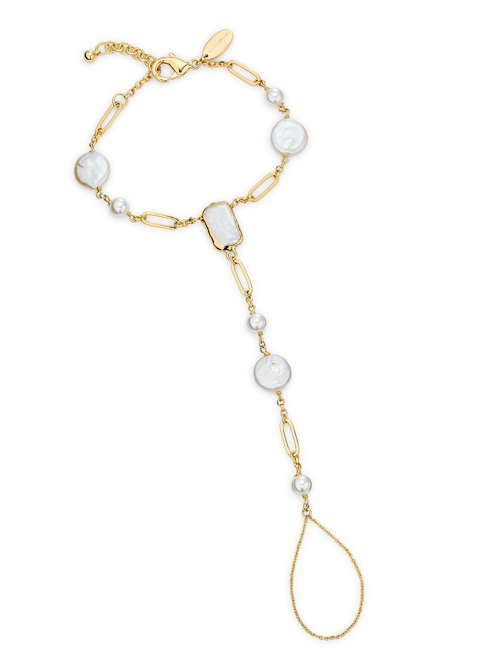 Ramy Brook Women's Elissa Goldtone, Freshwater Pearl & Imitation Pearl Hand Chain - Gold