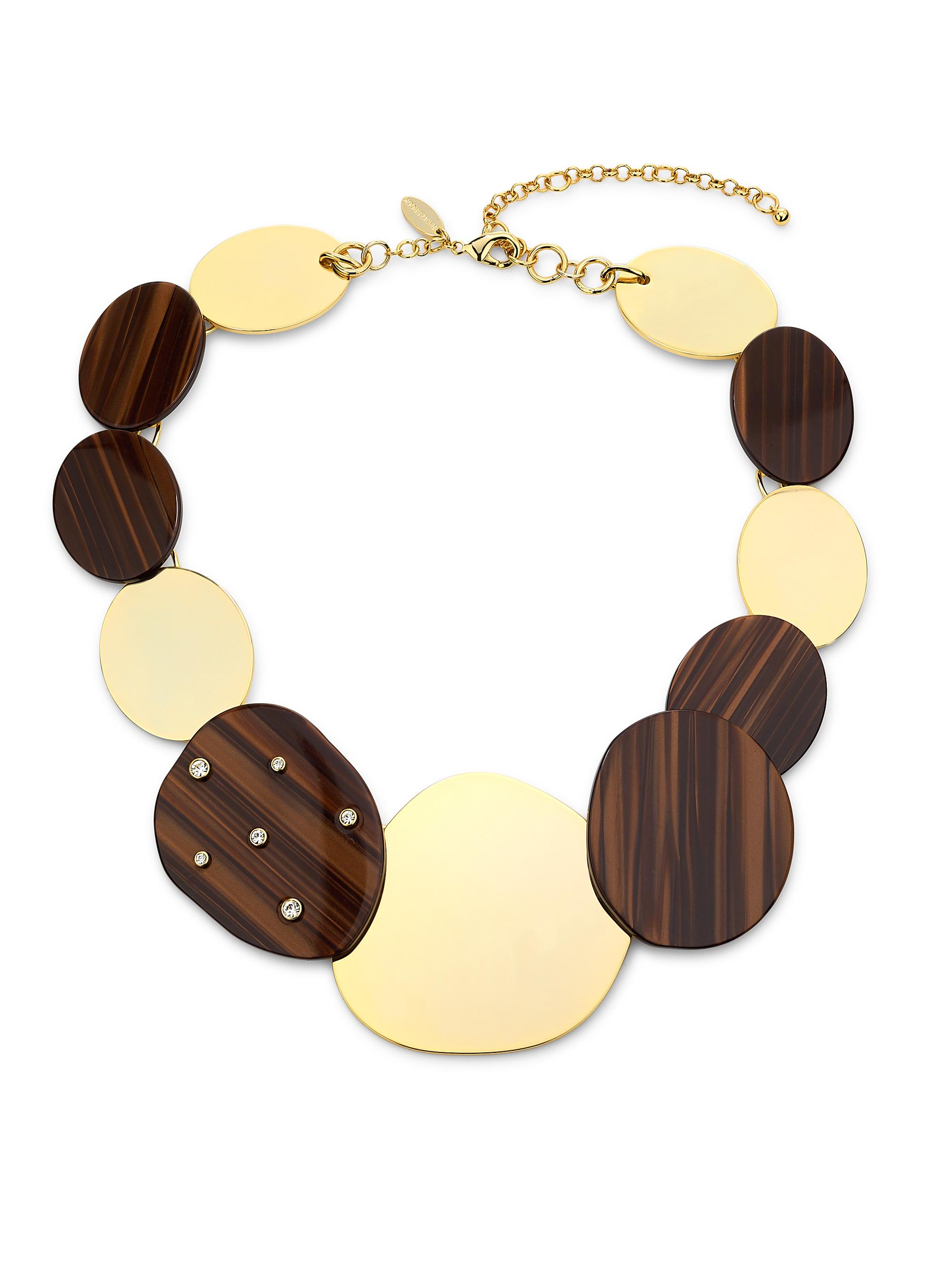 Ramy Brook Women's Polina Goldtone, Resin & Cubic Zirconia Necklace - Walnut
