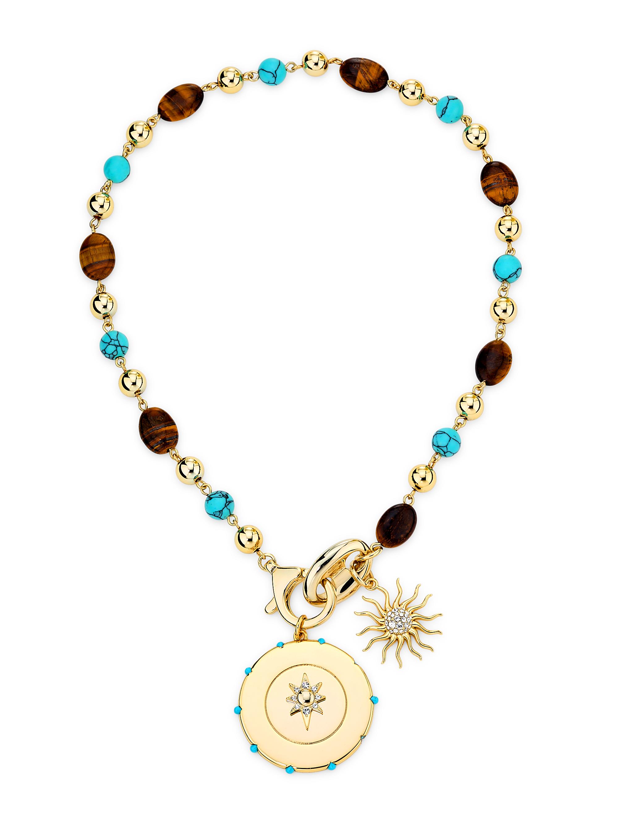 Ramy Brook Women's Serra Goldtone & Mixed-Media Celestial Pendant Necklace - Turquoise Multi