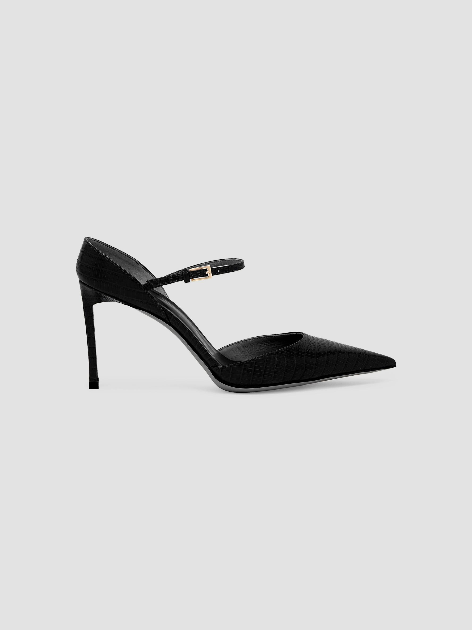 TOM FORD Women's Tejus 85MM Croc-Embossed Leather Mary Jane Pumps - Black - Size 8.5