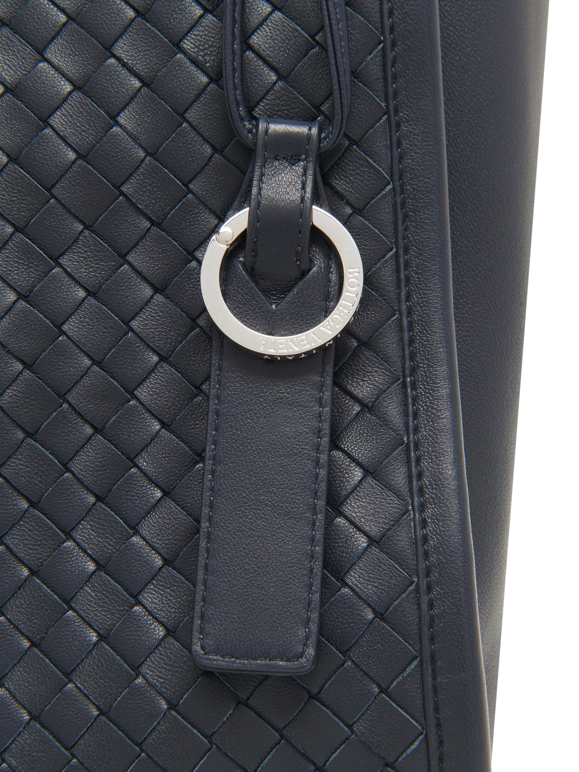 Bottega Veneta Men's Corriere Intrecciato Leather Tote Bag - Midnight Silver | Thumbnail 5