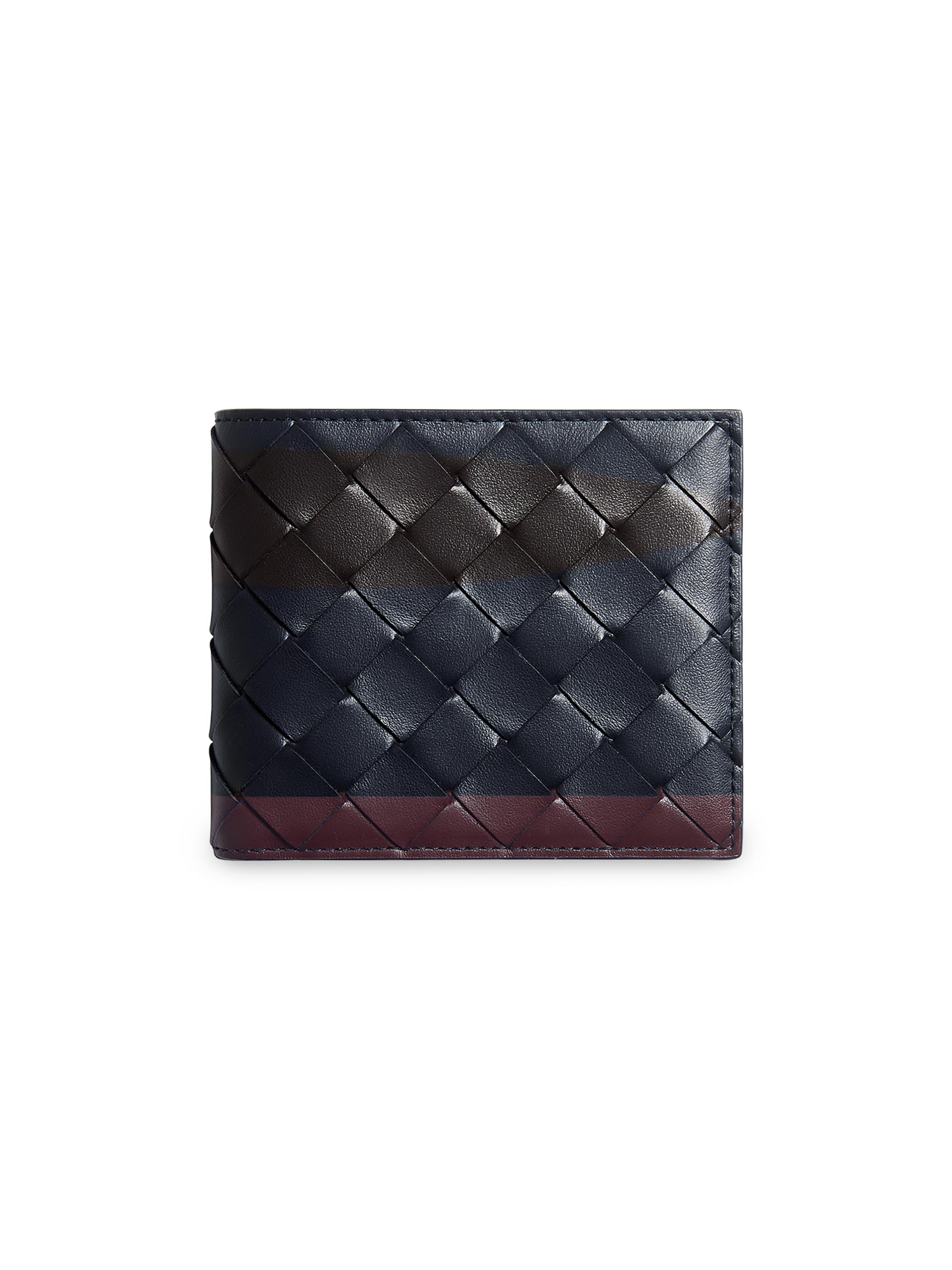 Bottega Veneta Men's Bicolor Intrecciato Leather Bifold Wallet - Midnight - Men's Accessories