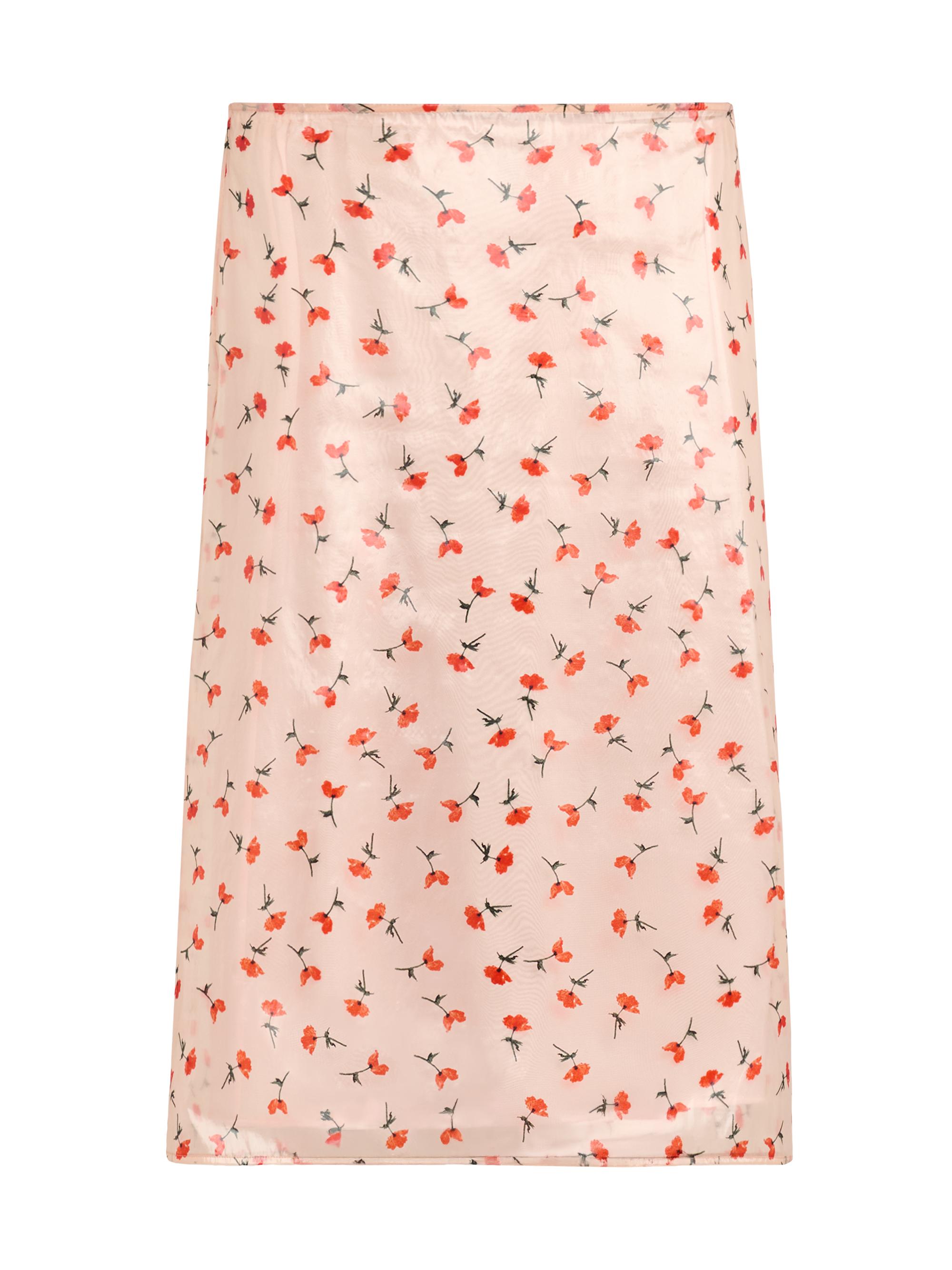Jil Sander Women's Floral Organza Knee-Length Skirt - Pink Salt