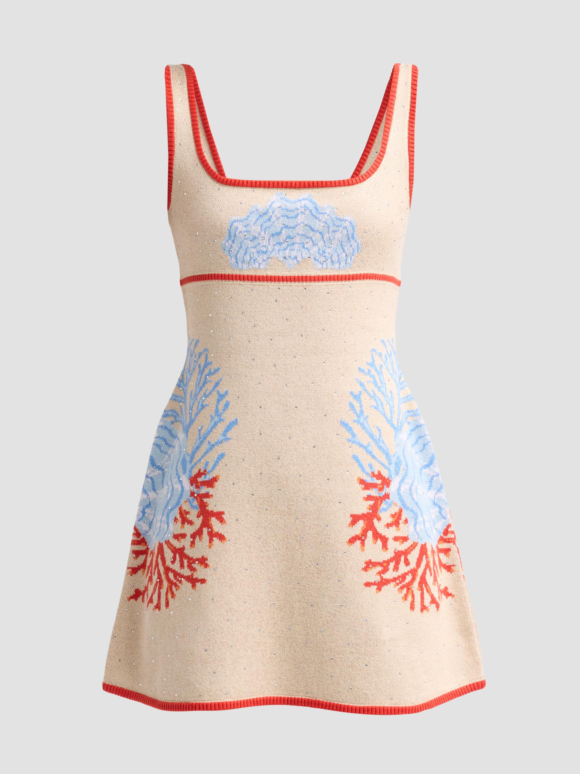 Retrofête Women's Valcra Oceanic-Print Cotton-Blend Mini Dress - Sand Multi