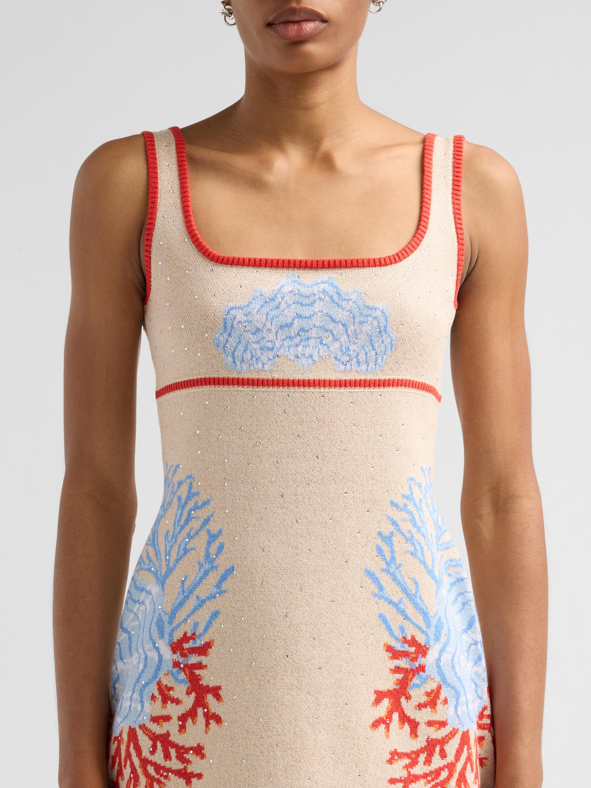 Retrofête Women's Valcra Oceanic-Print Cotton-Blend Mini Dress - Sand Multi | Thumbnail 5