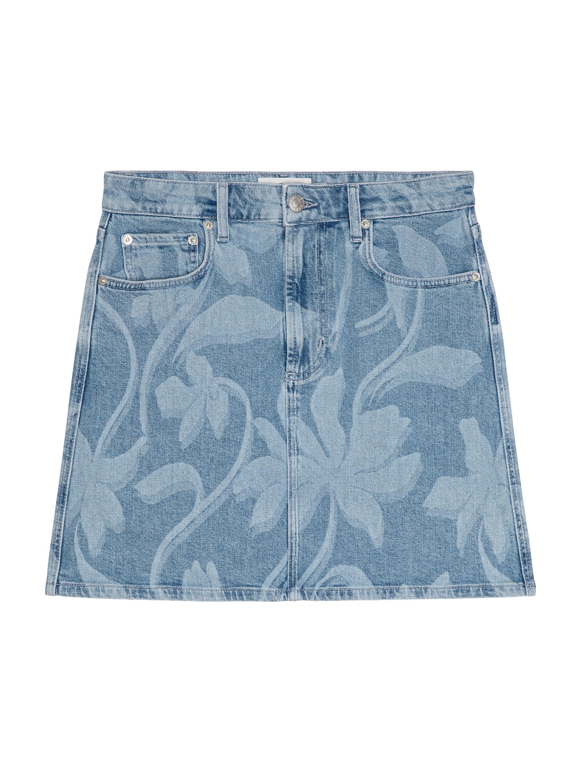 L'AGENCE Tylee Denim Knee-Length Skirt | Saks Fifth Avenue