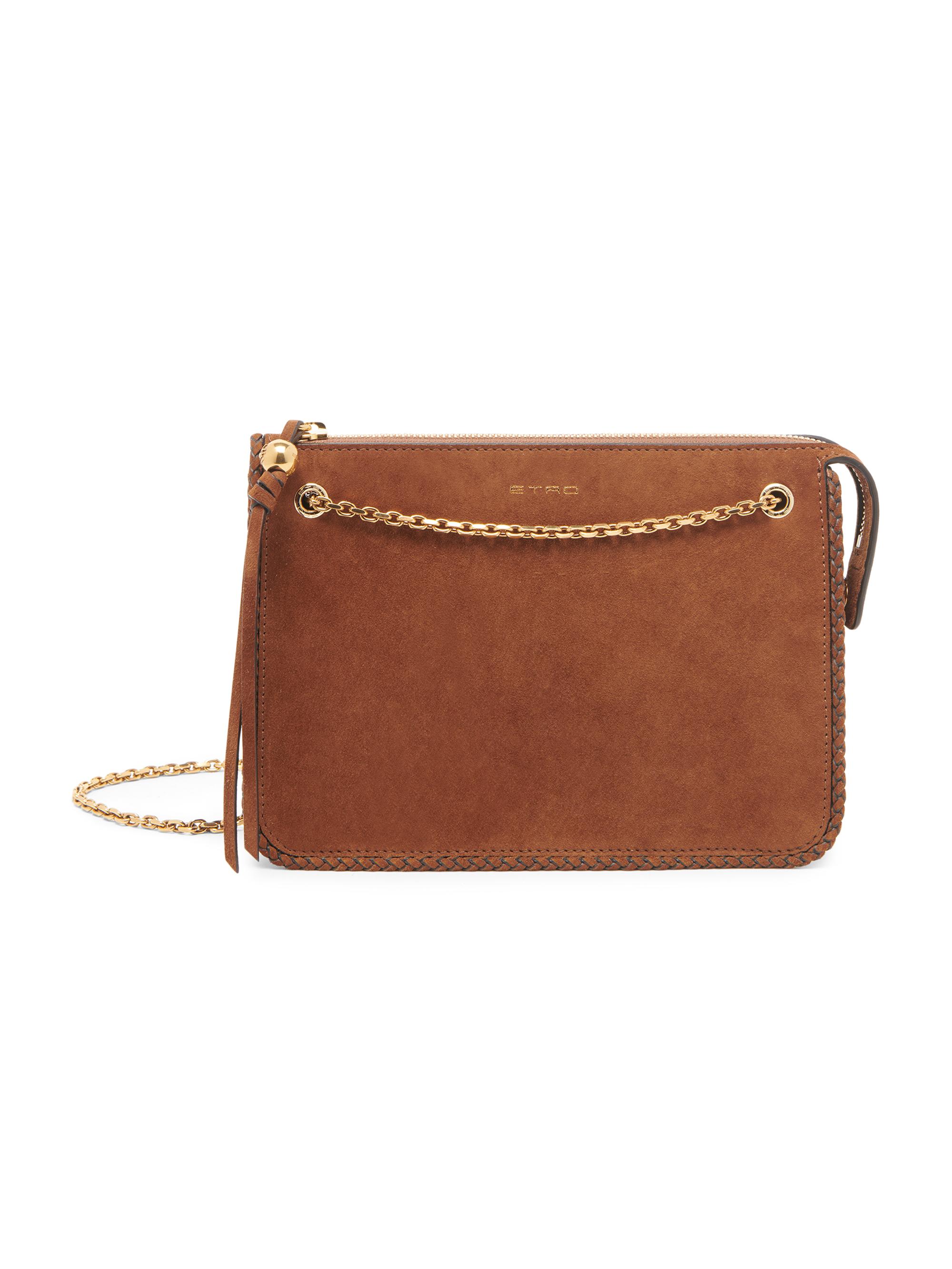 Etro Women's Pelle Unita Convertible Suede Clutch Crossbody Bag - Brown