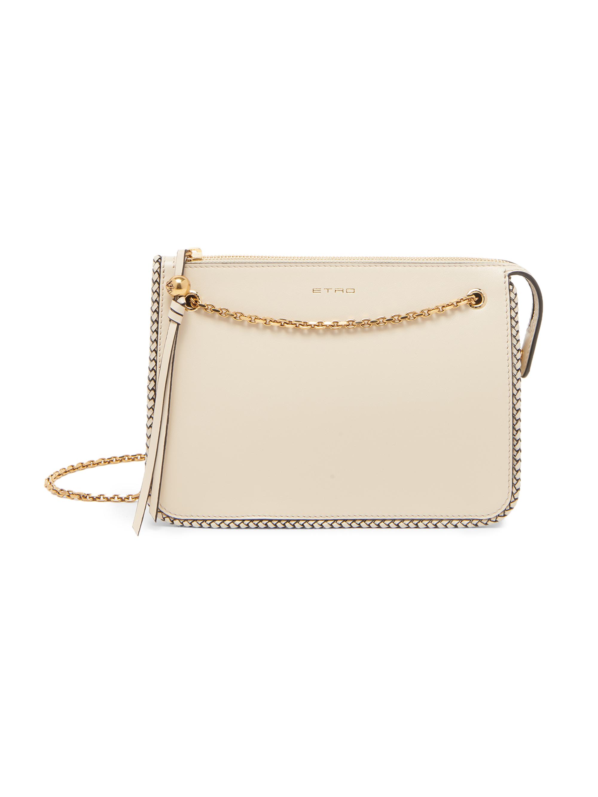 Etro Women's Logo Tasseled Leather Crossbody Bag - Cream