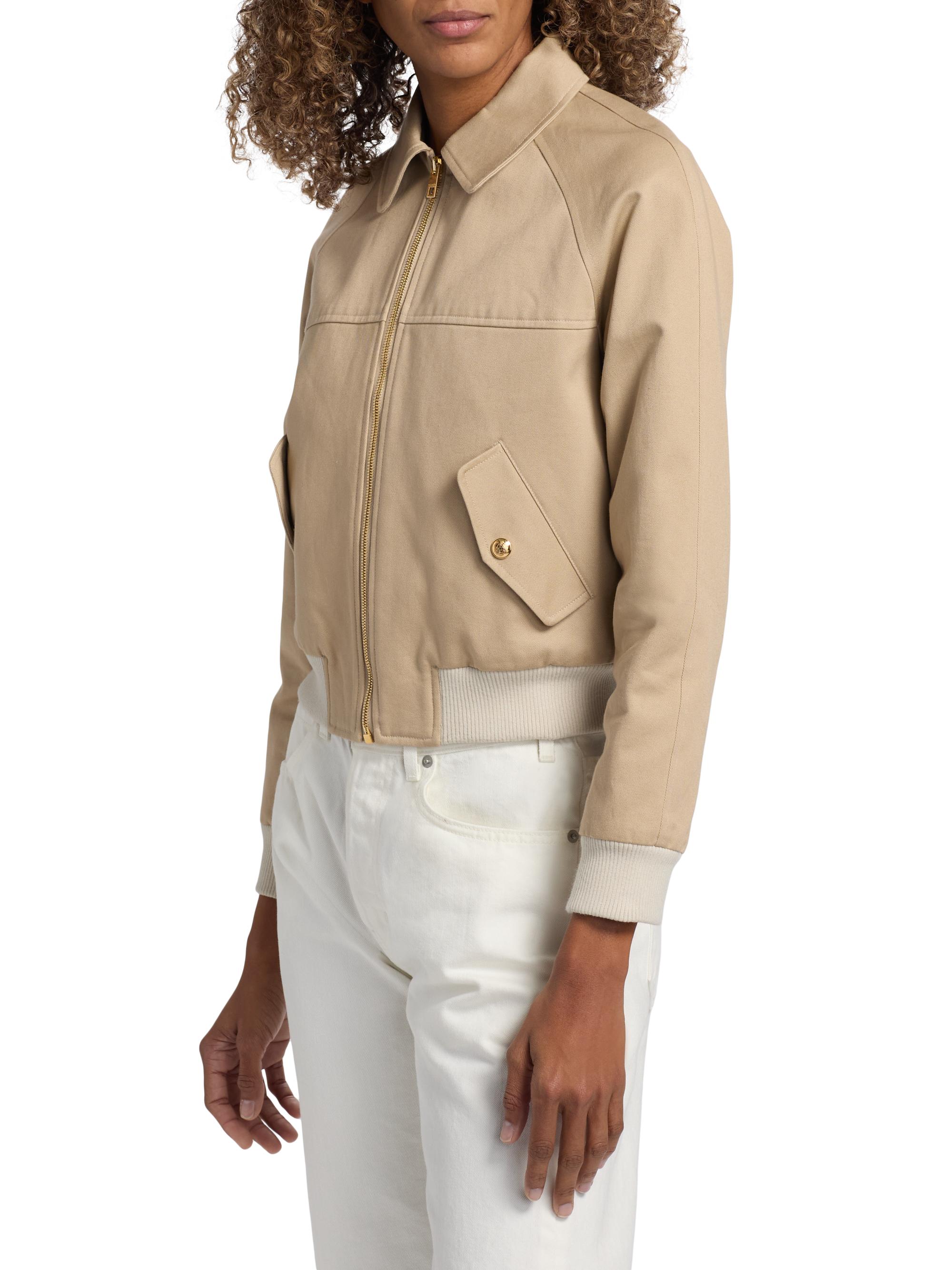 Nili Lotan Women's Saul Cotton Bomber Jacket - Beige | Thumbnail 4