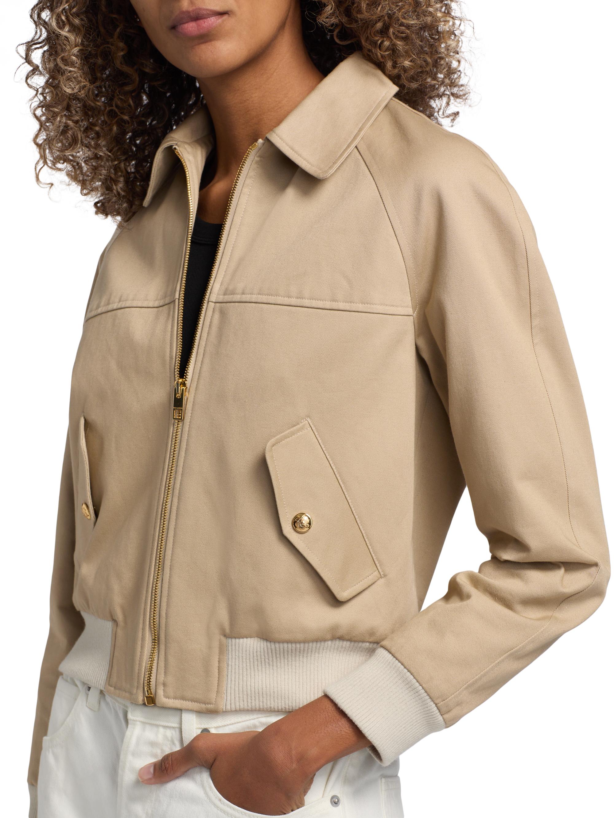 Nili Lotan Women's Saul Cotton Bomber Jacket - Beige | Thumbnail 6