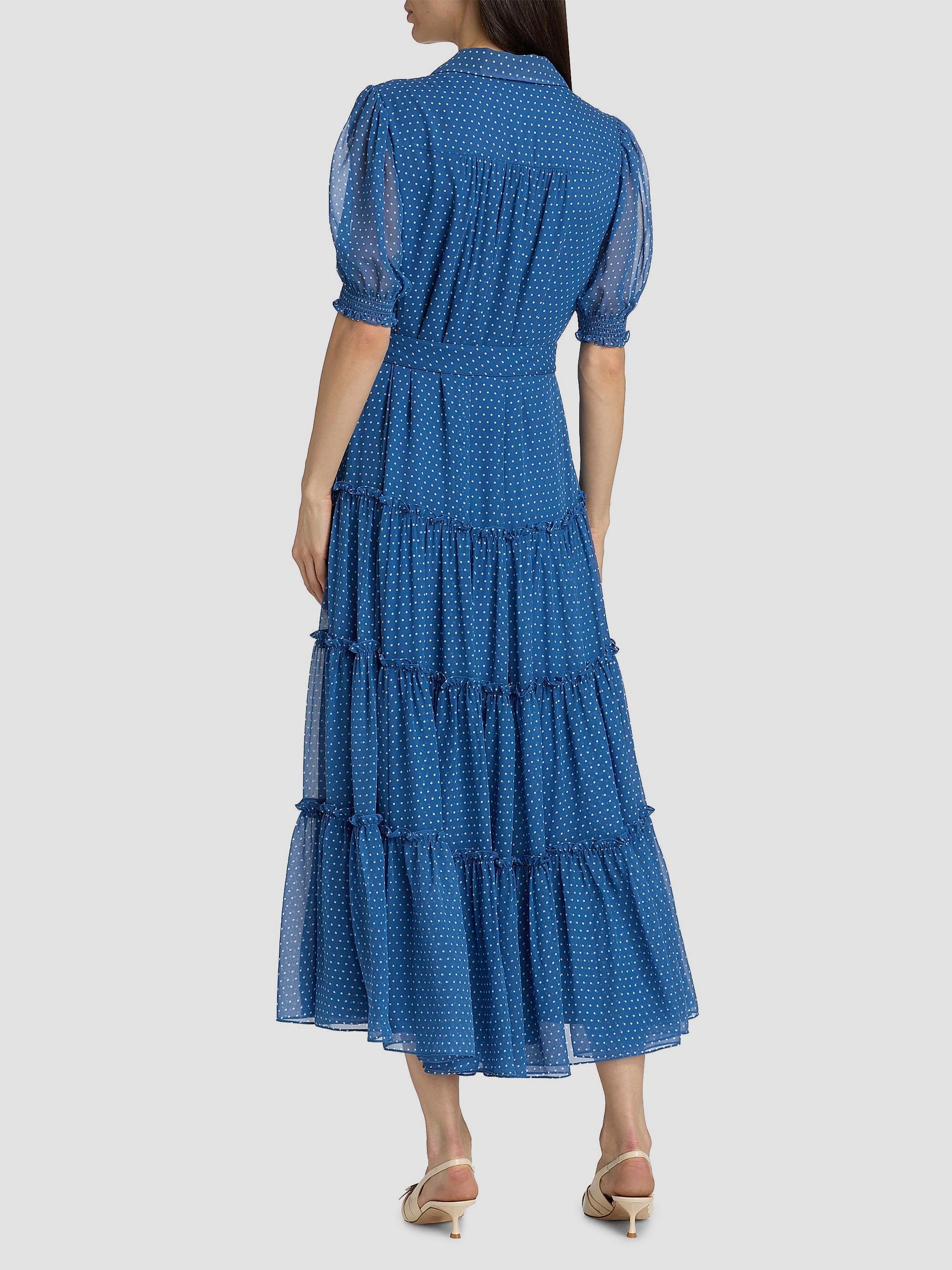 Cinq à Sept Halbini Polka Dot Belted Midi-Dress | Saks Fifth Avenue