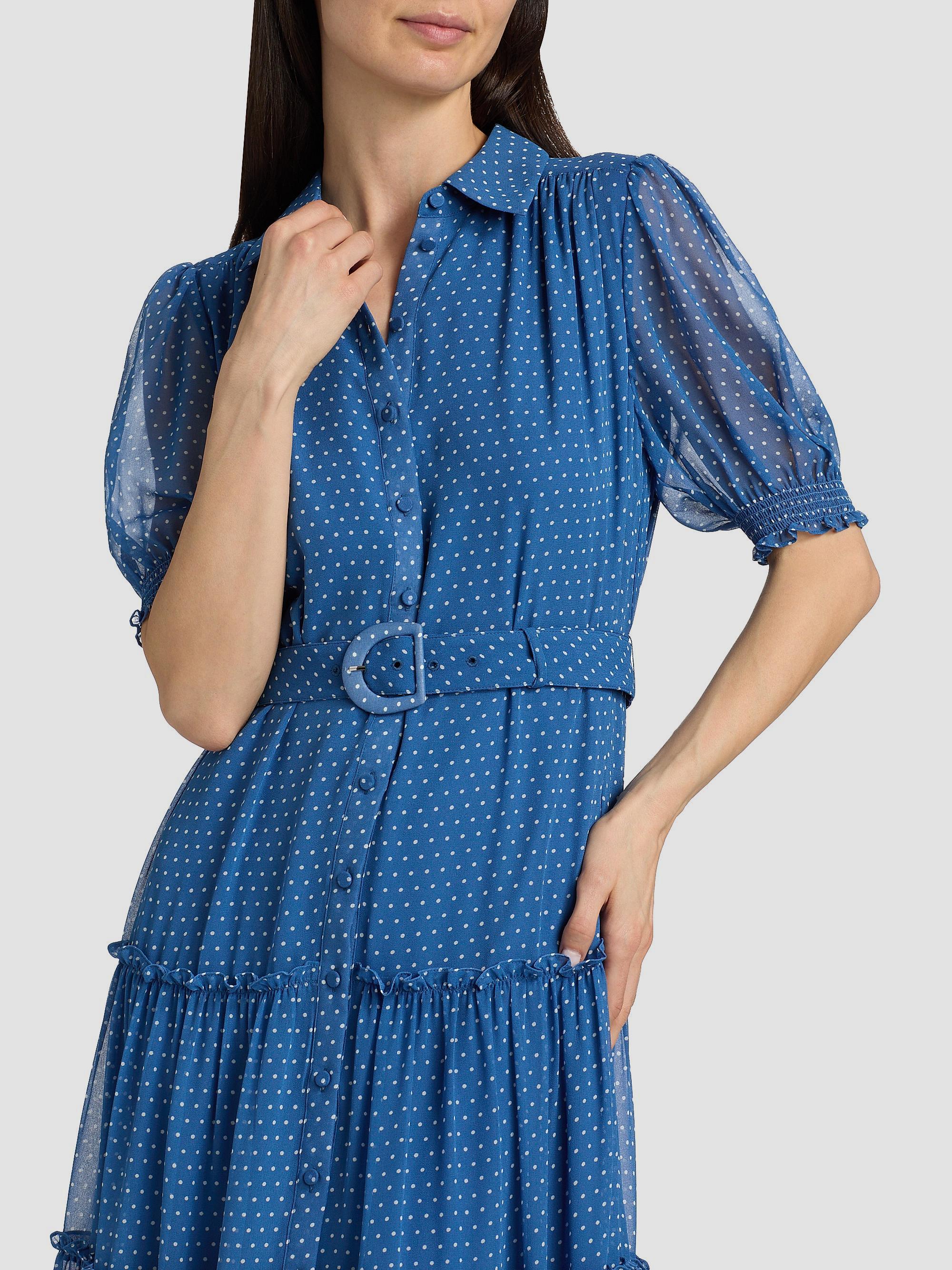 Cinq à Sept Halbini Polka Dot Belted Midi-Dress | Saks Fifth Avenue