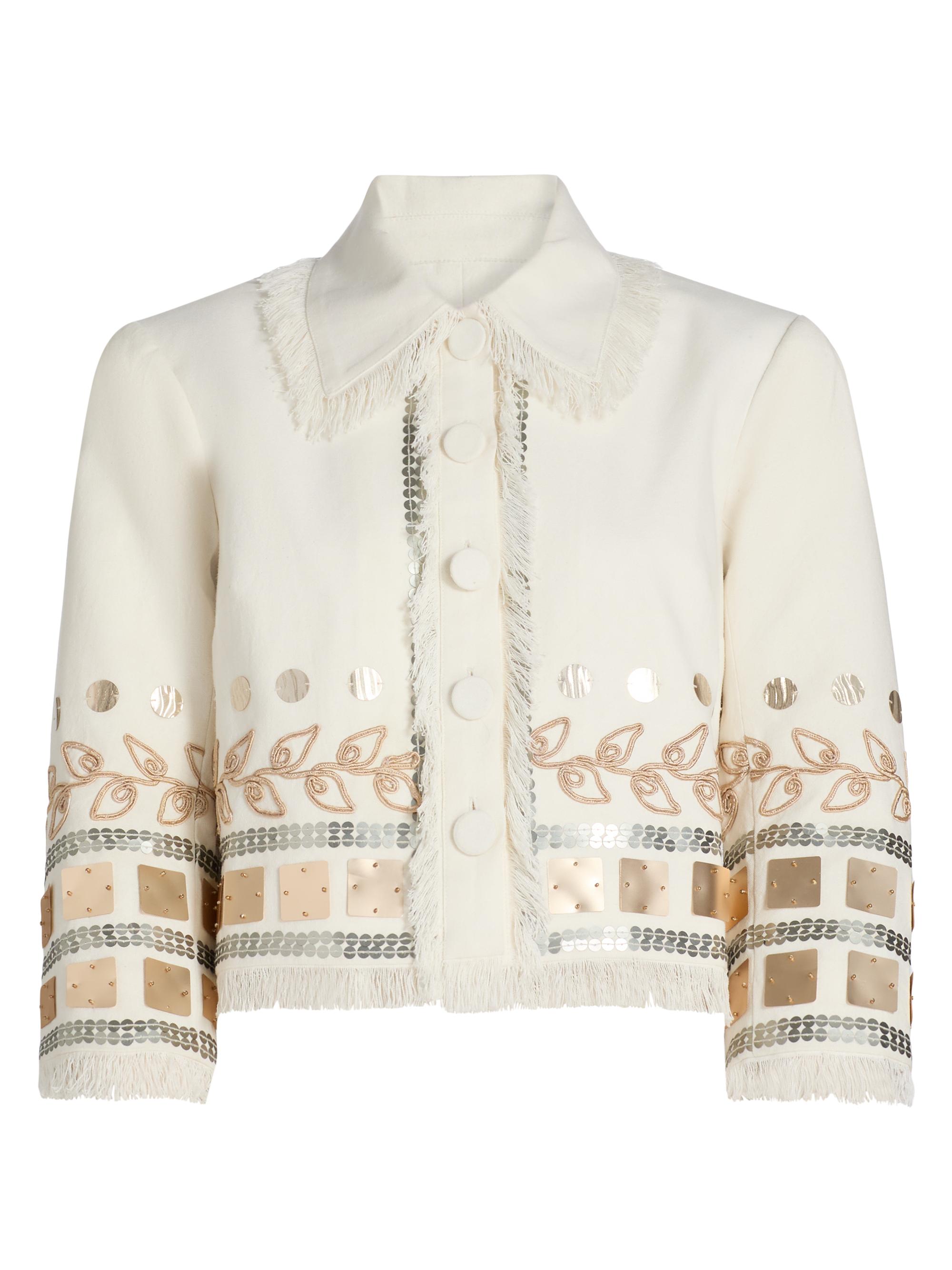 Cinq à Sept Women's Nadia Embellished Cotton Jacket -