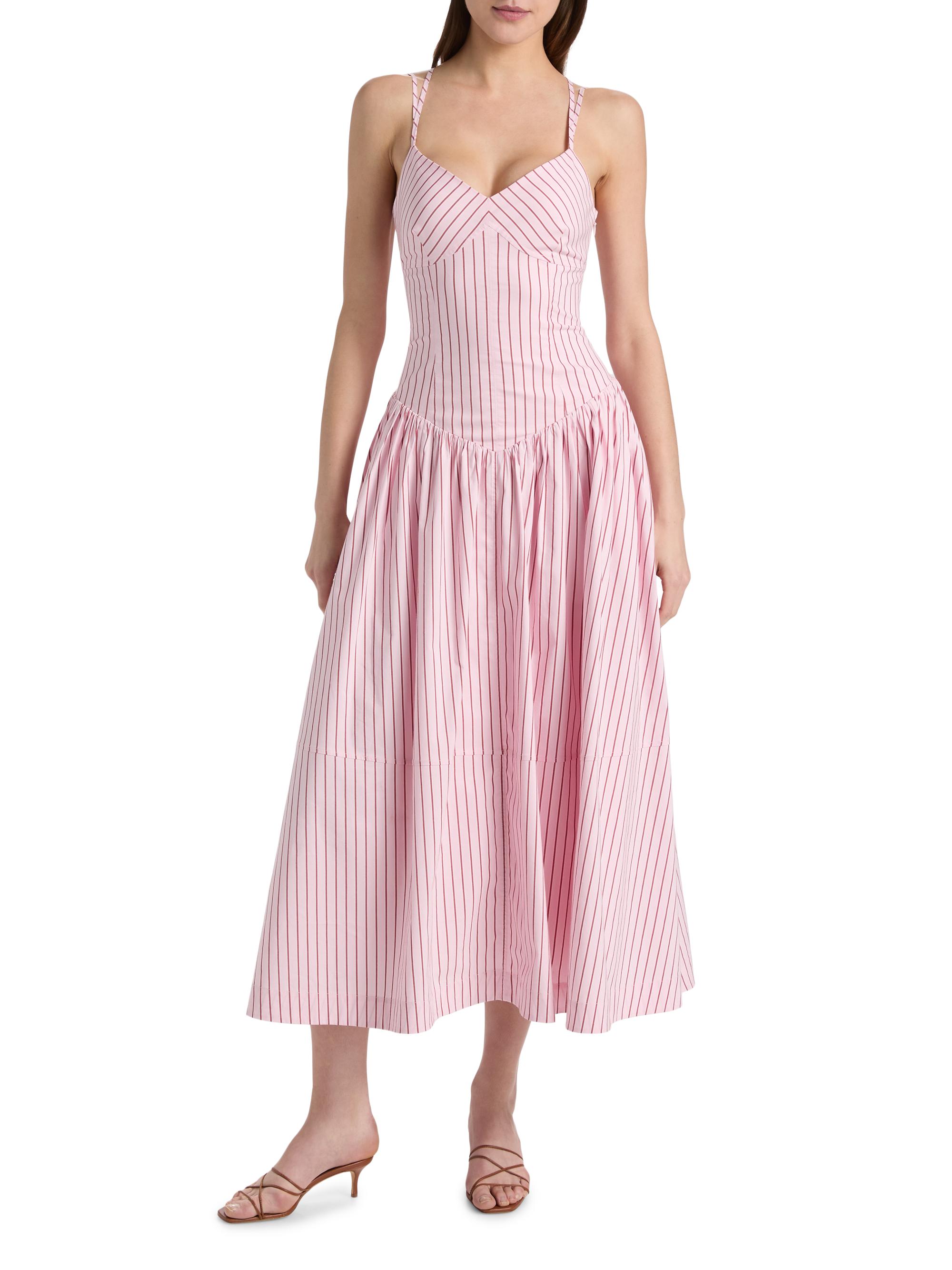 Cinq à Sept Women's Dagna Striped Cotton-Blend Midi-Dress - Cotton Candy Crimson Plum | Thumbnail 3