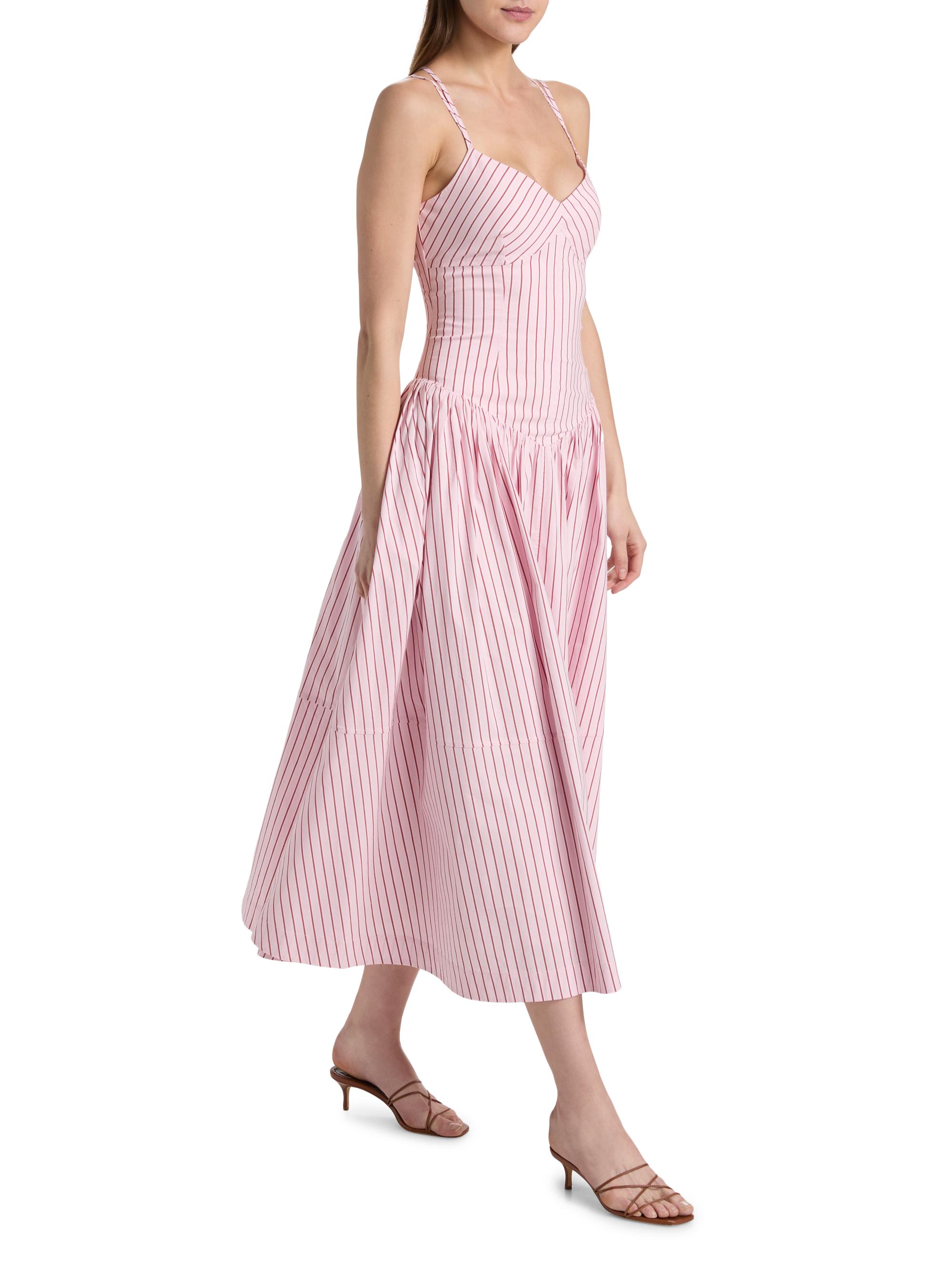 Cinq à Sept Women's Dagna Striped Cotton-Blend Midi-Dress - Cotton Candy Crimson Plum | Thumbnail 2