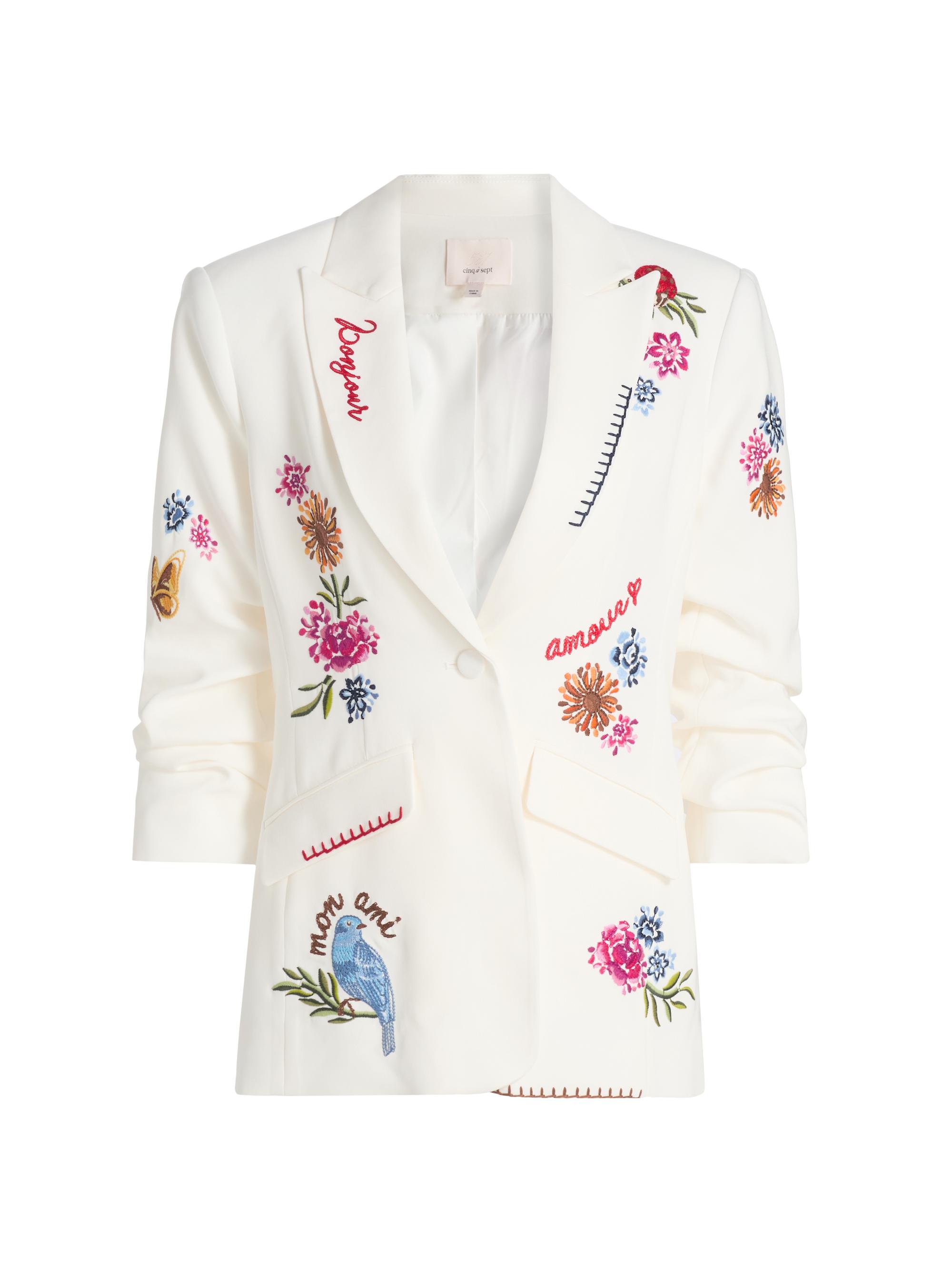 Cinq à Sept Women's Celeste Vine Scrunched Cheyenne Blazer -  Multi