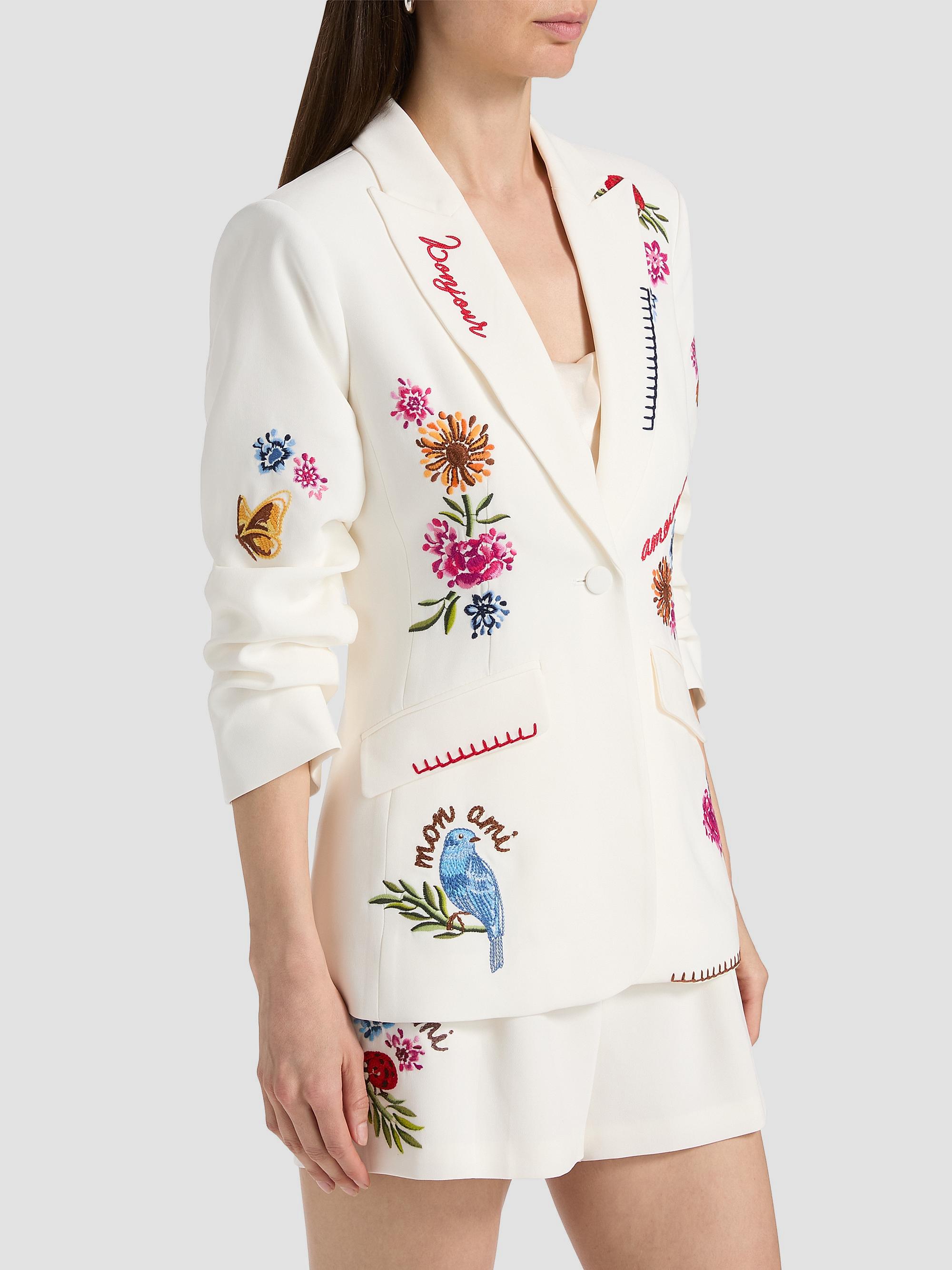 Cinq à Sept Celeste Vine Scrunched Cheyenne Blazer | Saks Fifth Avenue