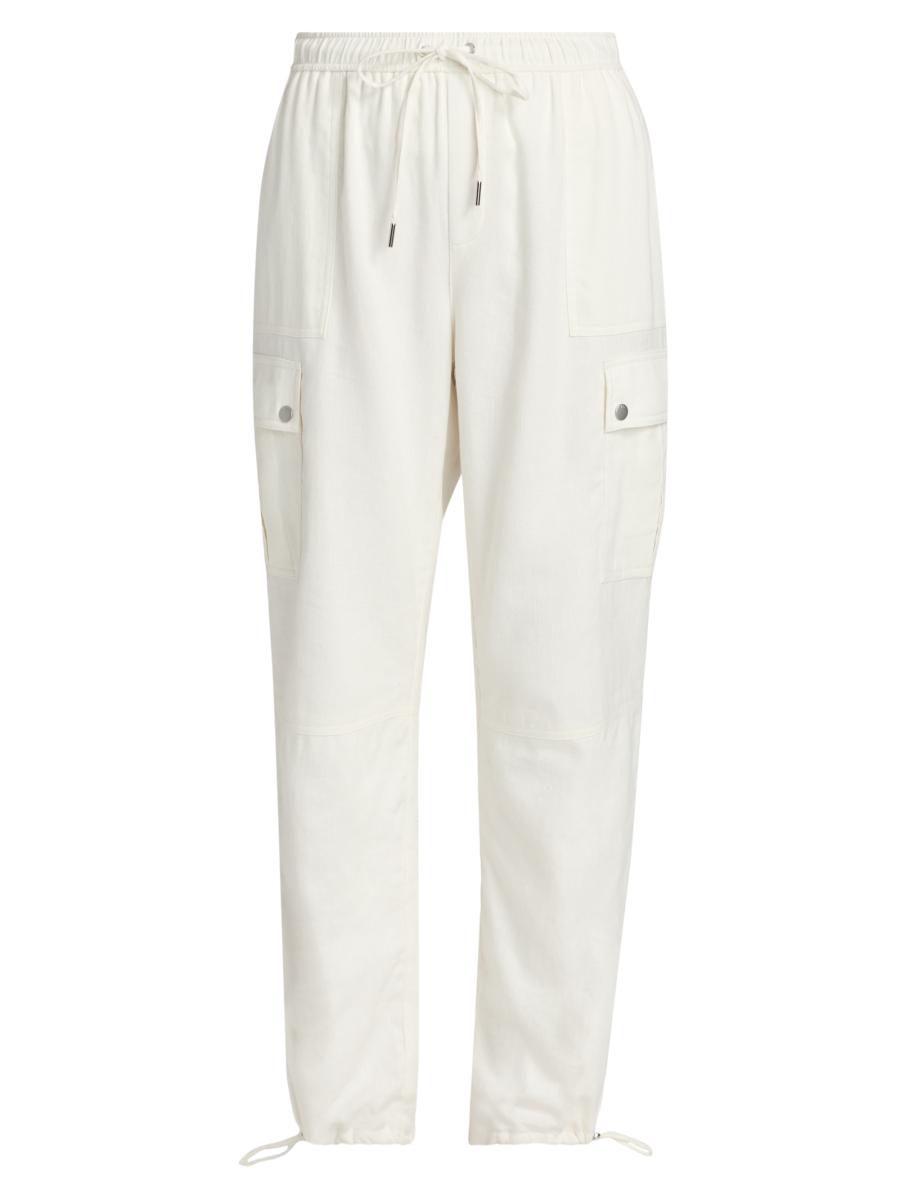 Cinq À Sept Women's Crislin Linen-cotton Drawstring Cargo Pants In White