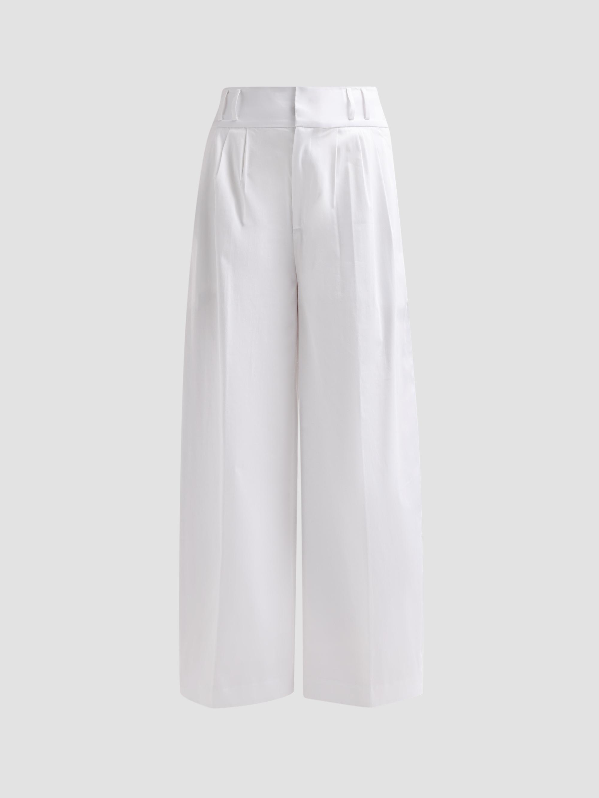 Altuzarra Women's Wilson Cotton High-Rise Wide-Leg Pants - Optic White - Women's Clothing