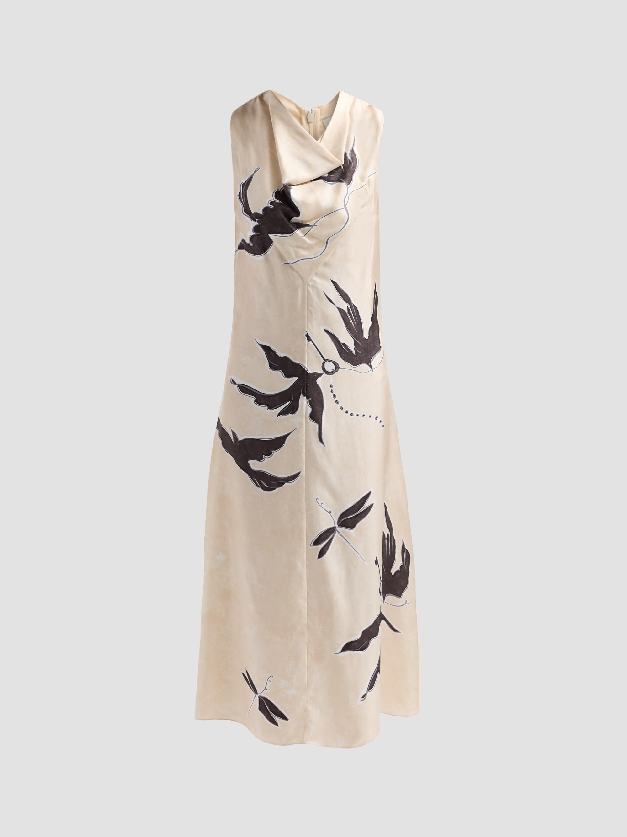Altuzarra Women's Lucie Bird-Print Silk Midi Dress - Tapioca Bird | Thumbnail 6