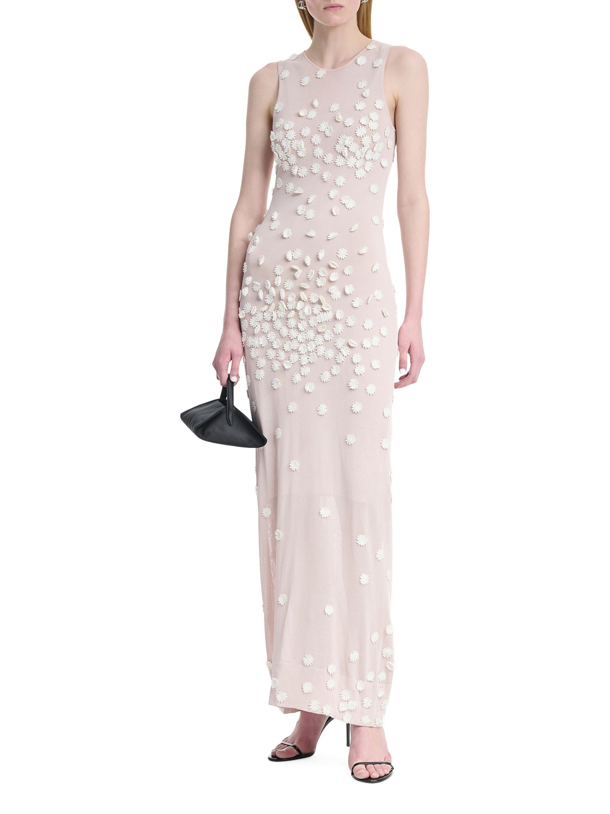 embroidered maxi dress for women Floral Embroidered Mesh Overlay Maxi Dress main image 1