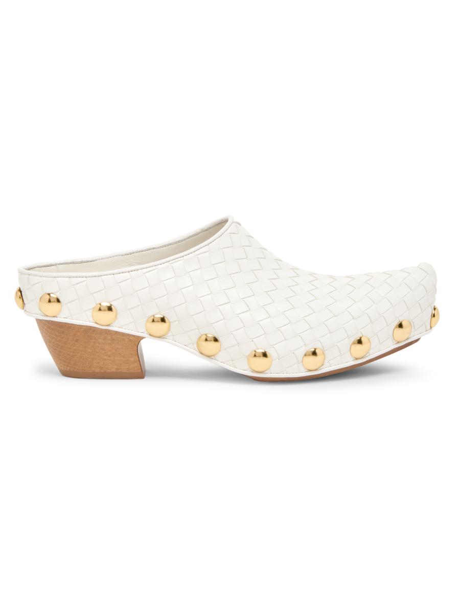 Bottega Veneta Gondola Studded Intrecciato Leather Platform Clogs