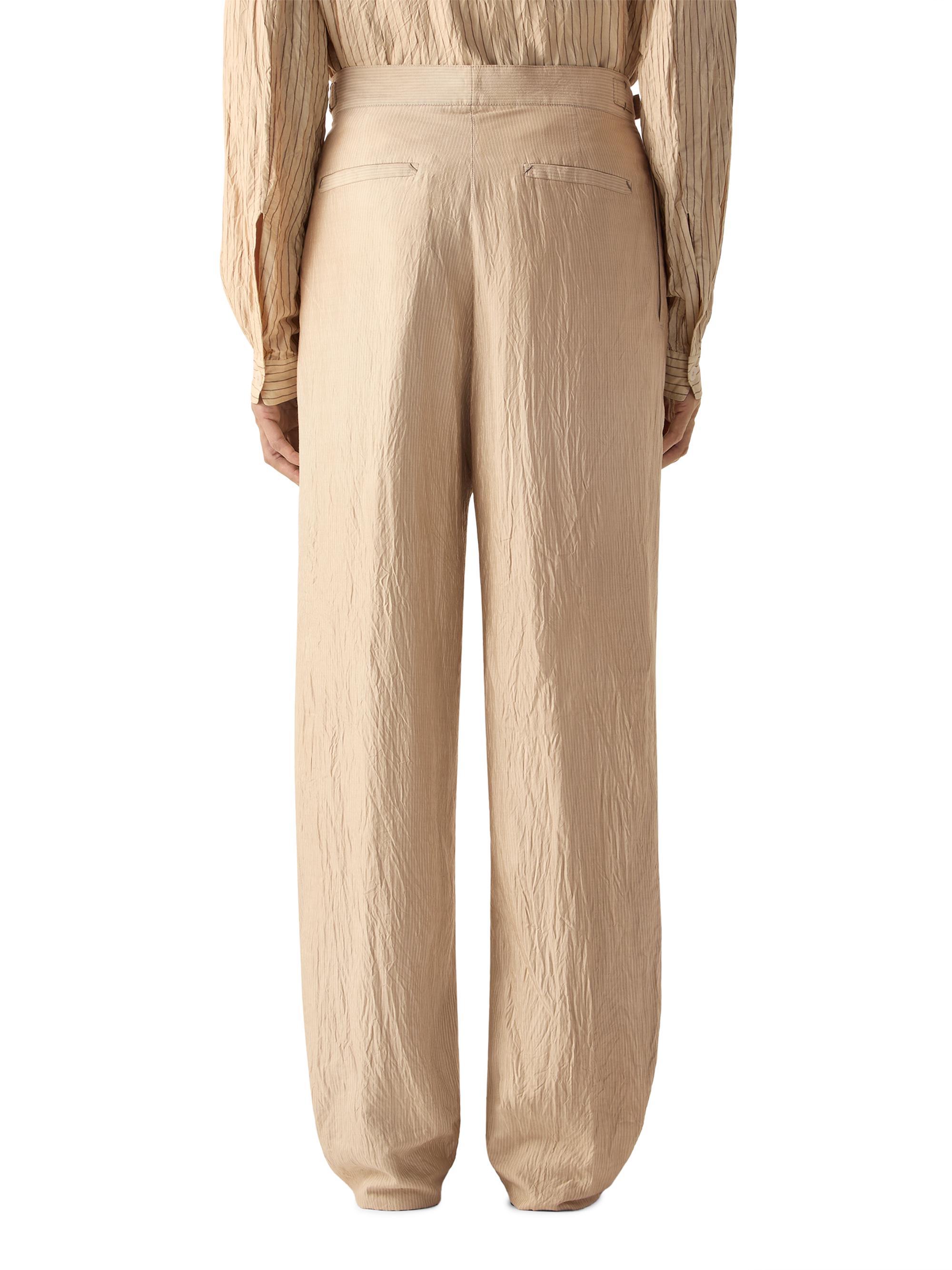 ZEGNA Men's Silk Pants - Beige Brown | Thumbnail 4
