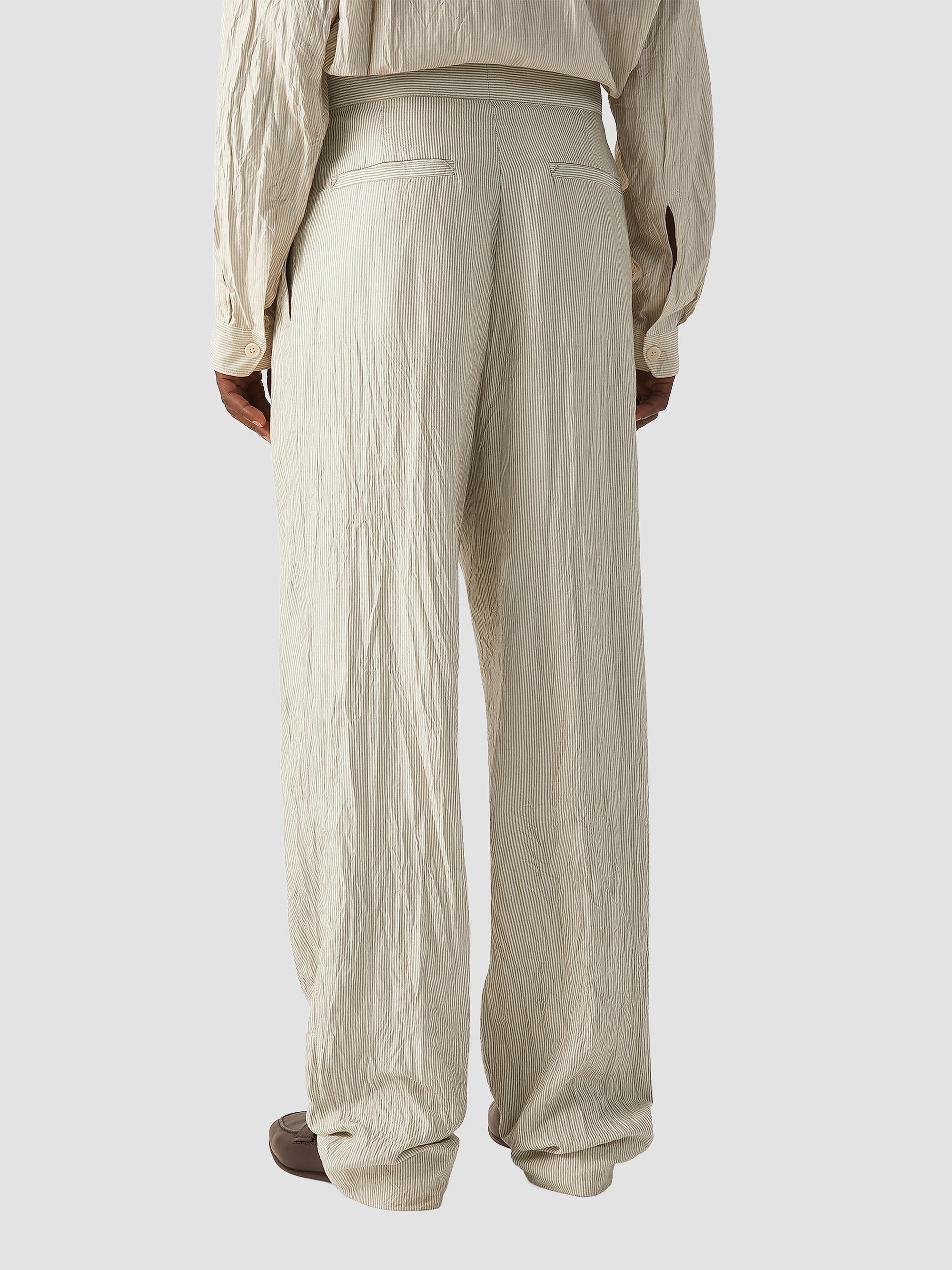ZEGNA Men's Silk Pants - White Light Grey | Thumbnail 5