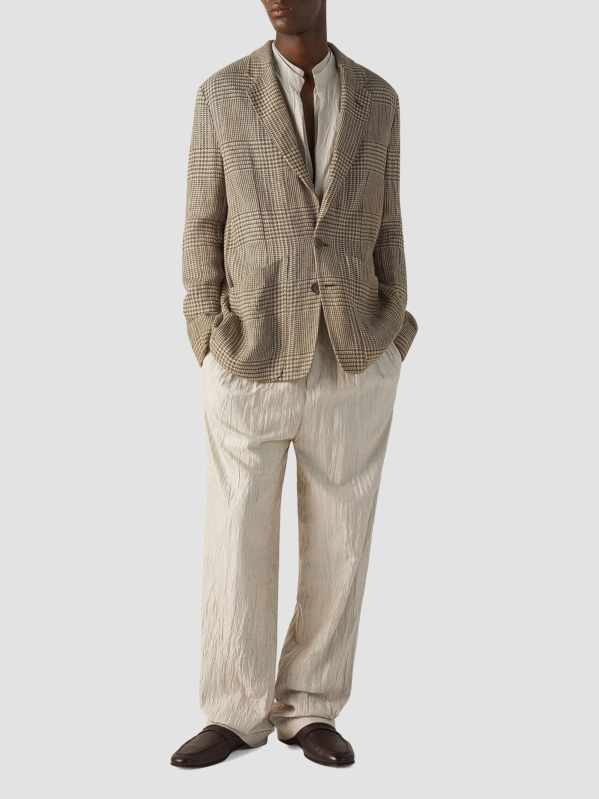 ZEGNA Men's Silk Pants - White Light Grey | Thumbnail 2