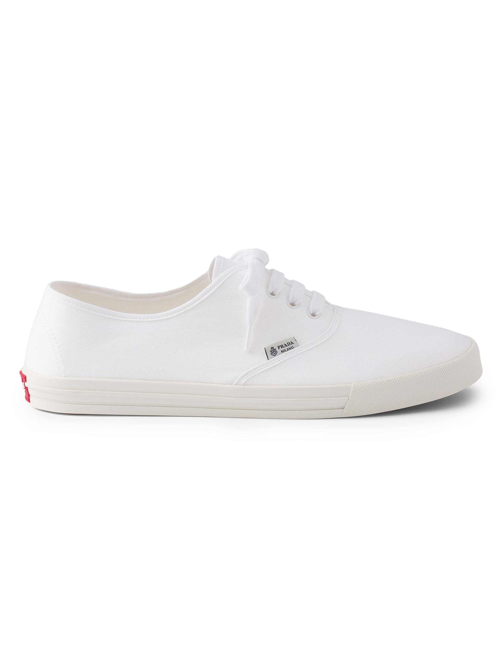Prada Men's Drill Fabric Sneakers - White