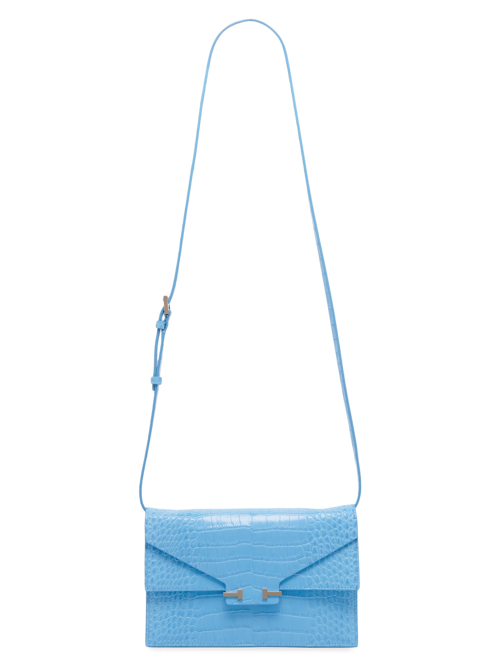 TOM FORD Women's Mini Croc-Embossed Leather Shoulder Bag - Lichen Blue