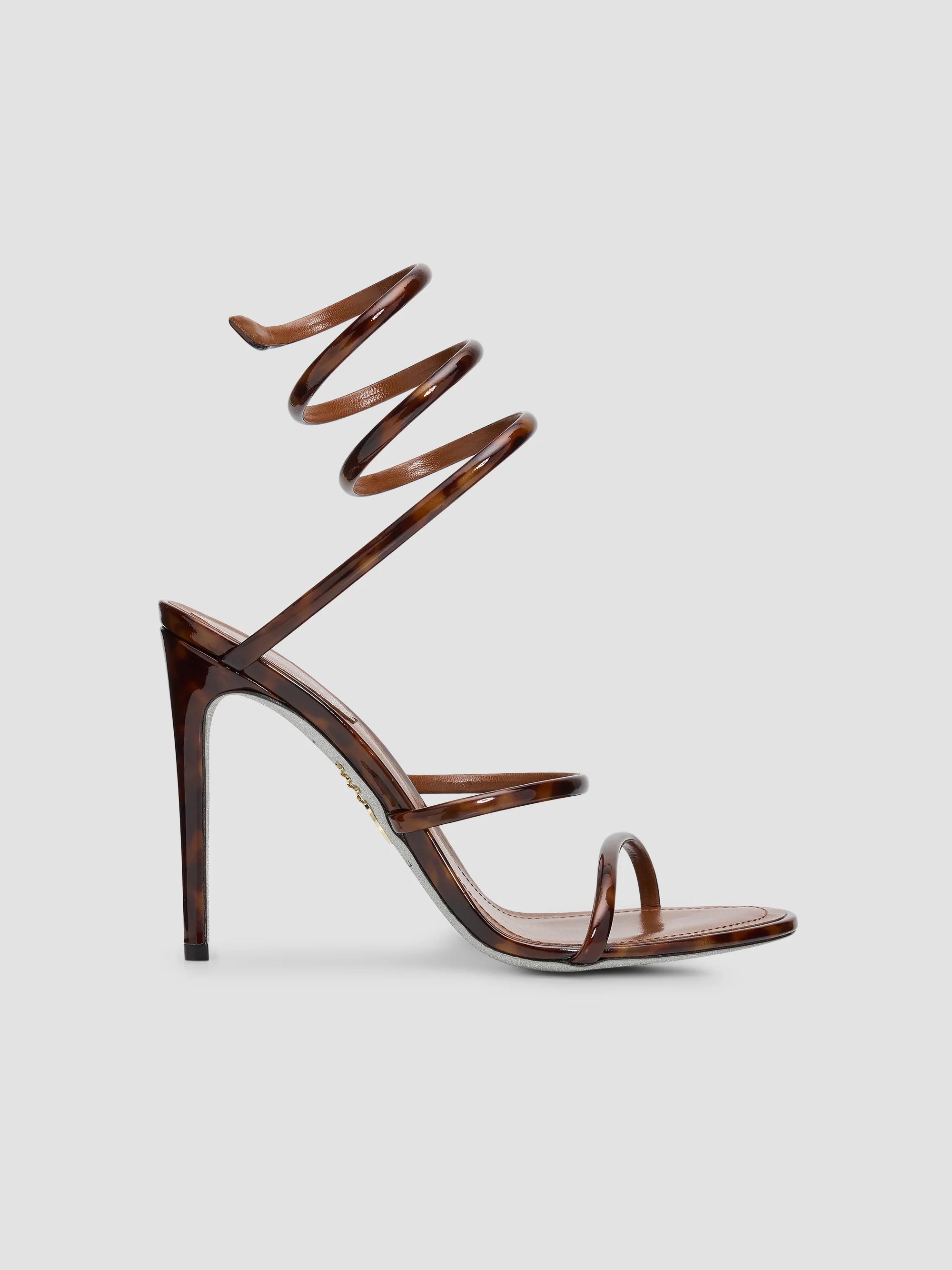 Rene Caovilla Leather & Copper Snake Strap Sandals | Saks Fifth Avenue