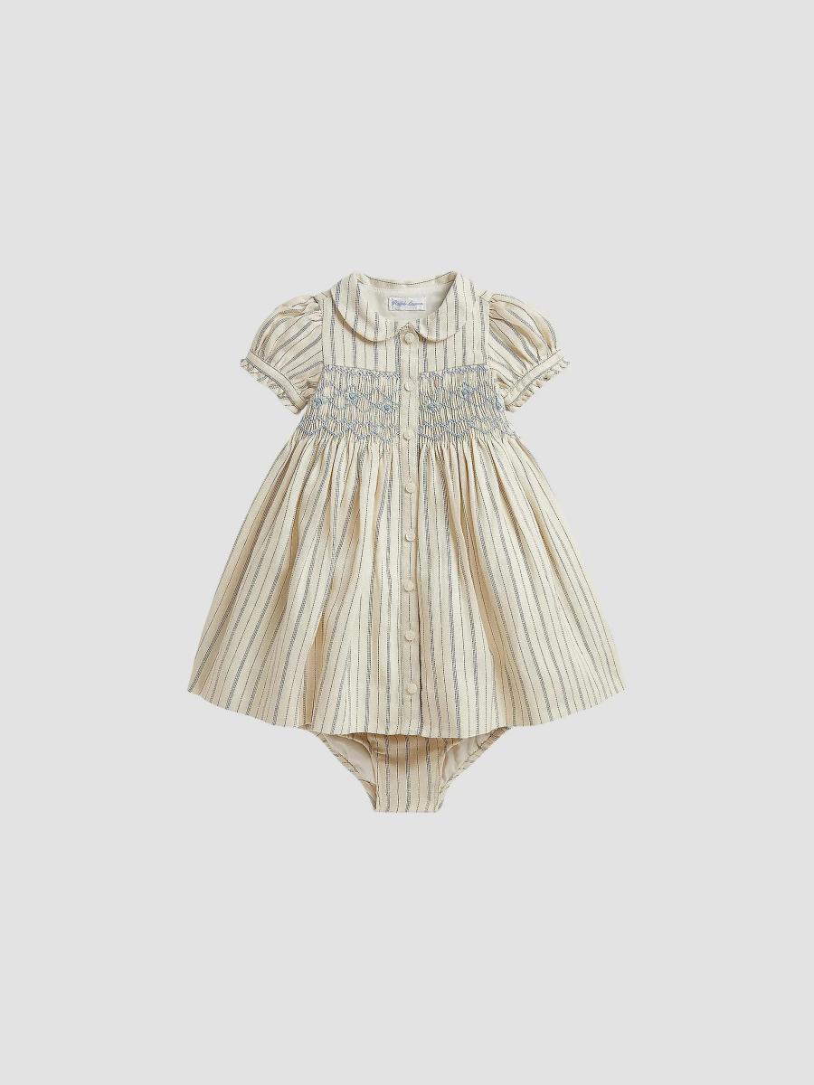 Polo Ralph Lauren Baby Girl's Smocked Linen-Cotton Dress & Bloomers Set