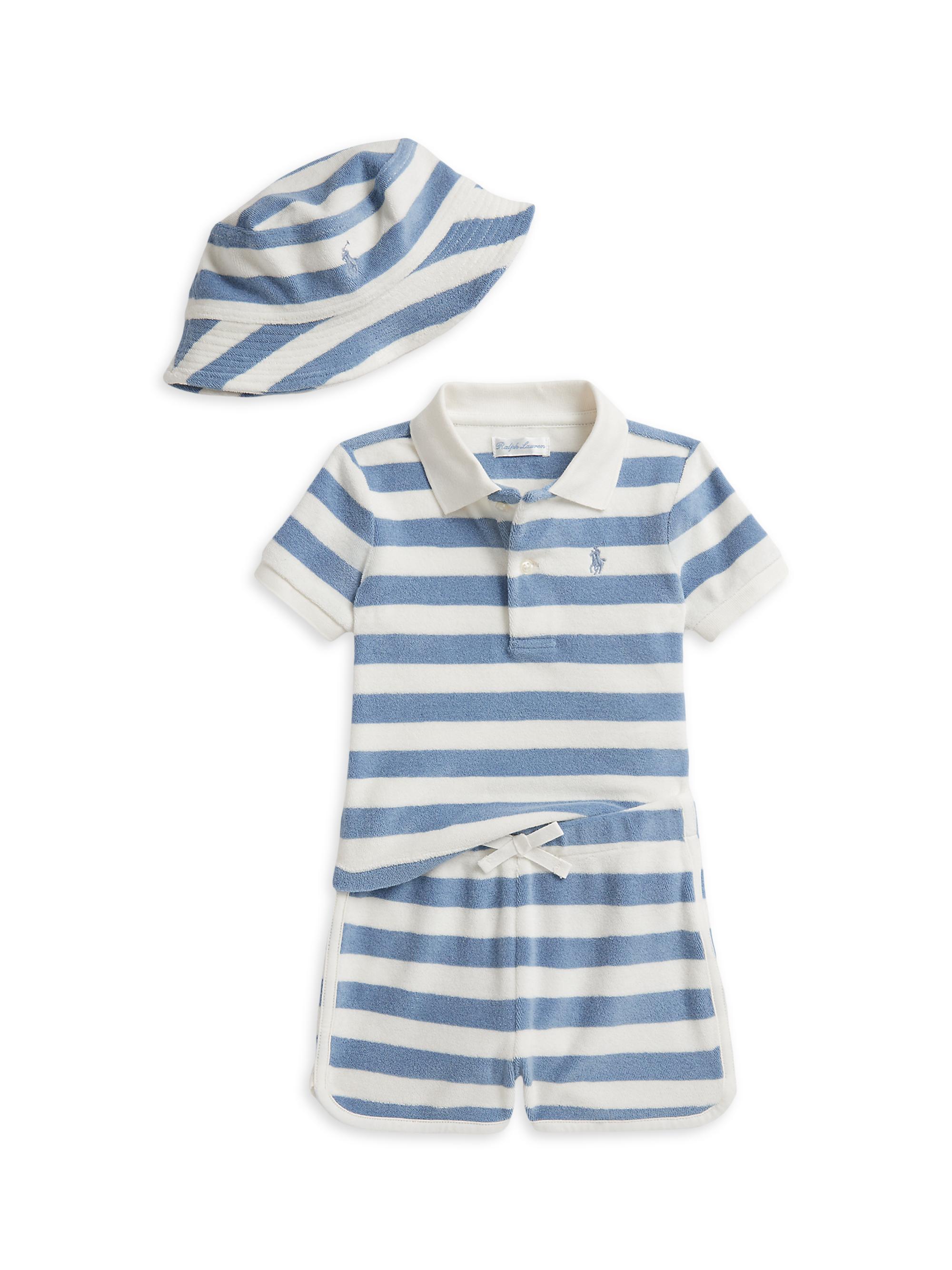 Polo Ralph Lauren Baby Boy's Striped Terry Polo Shirt, Shorts