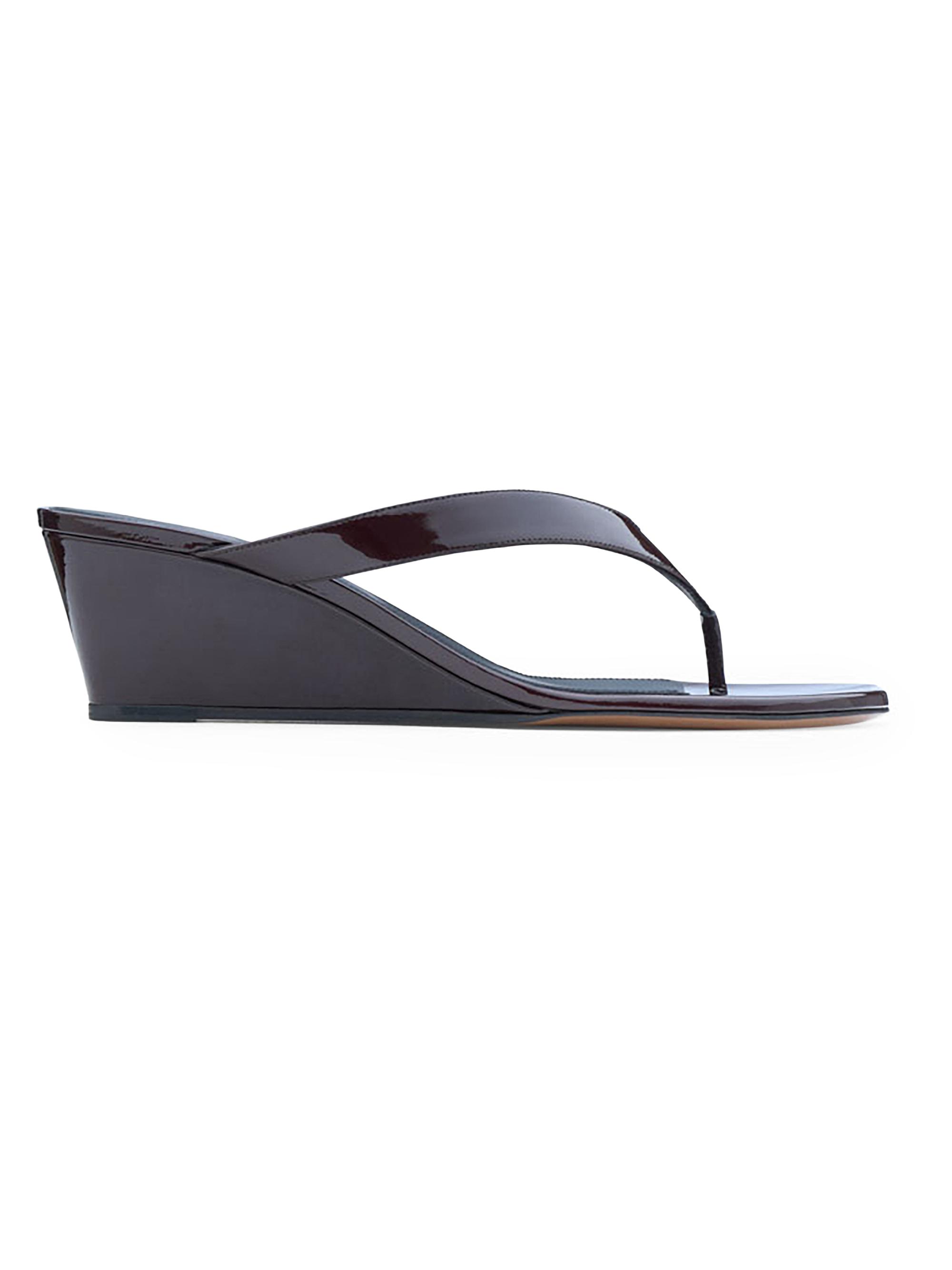 Neous Women's Tercus 50MM Patent Leather Wedge Sandals - Dark Chocolate