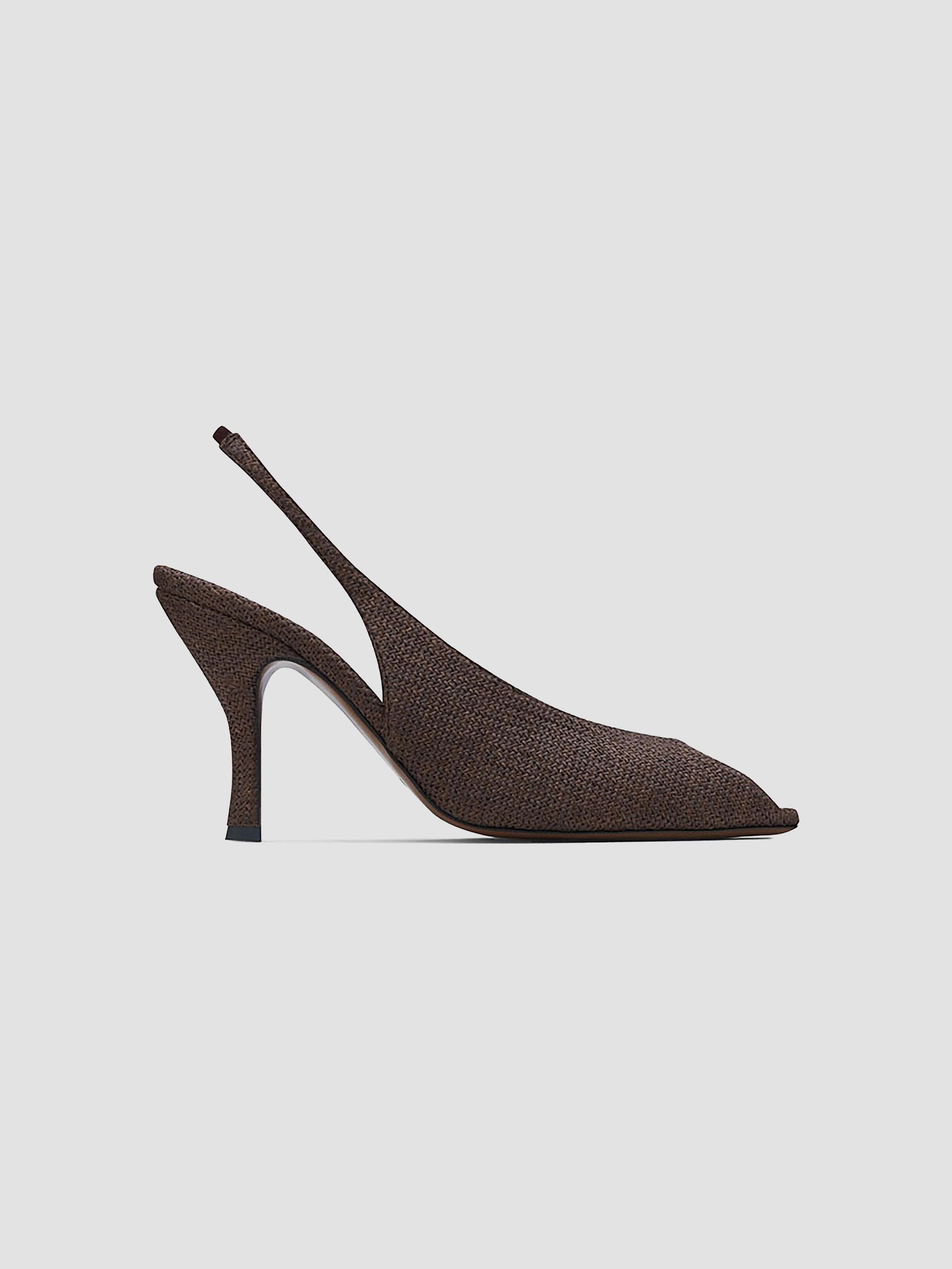 Neous Women's Hamal 85MM Raffia Slingback Pumps - Dark Chocolate | Thumbnail 2