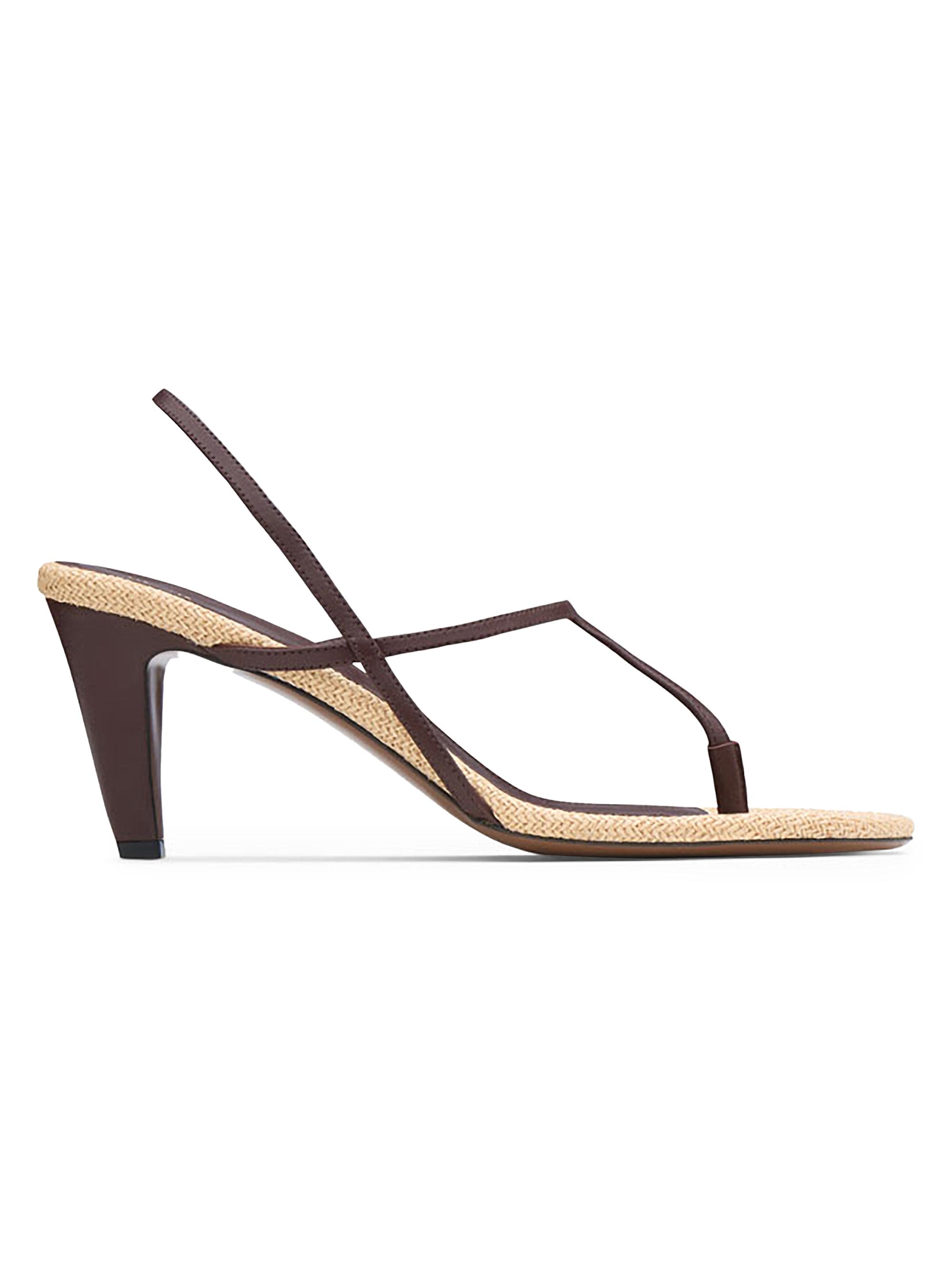 Neous Arneb 65MM Leather & Raffia Slingback Sandals | Saks Fifth