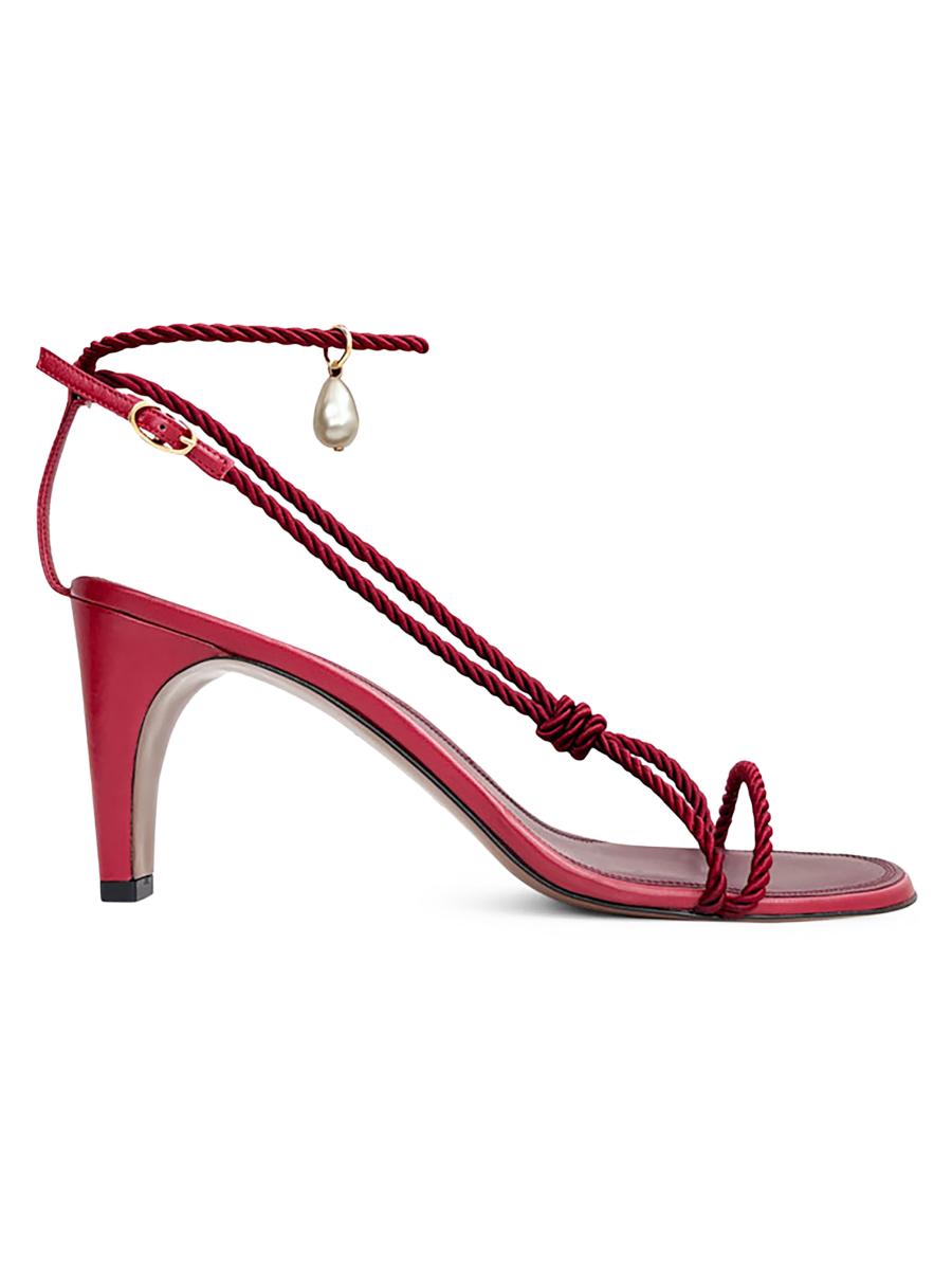 Neous Women's Garnet 80mm Leather Slingback Sandals In Red