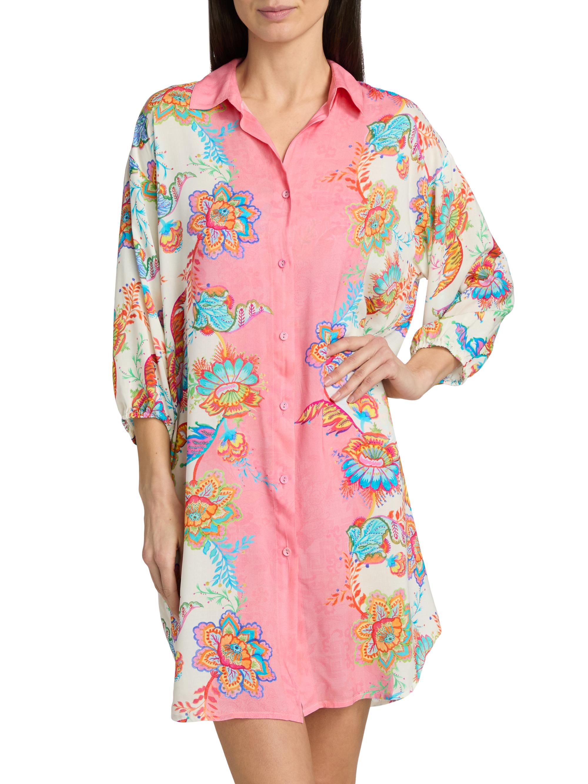 Johnny Was Women's Roisin Floral Mini-Shirtdress - Roisin | Thumbnail 3