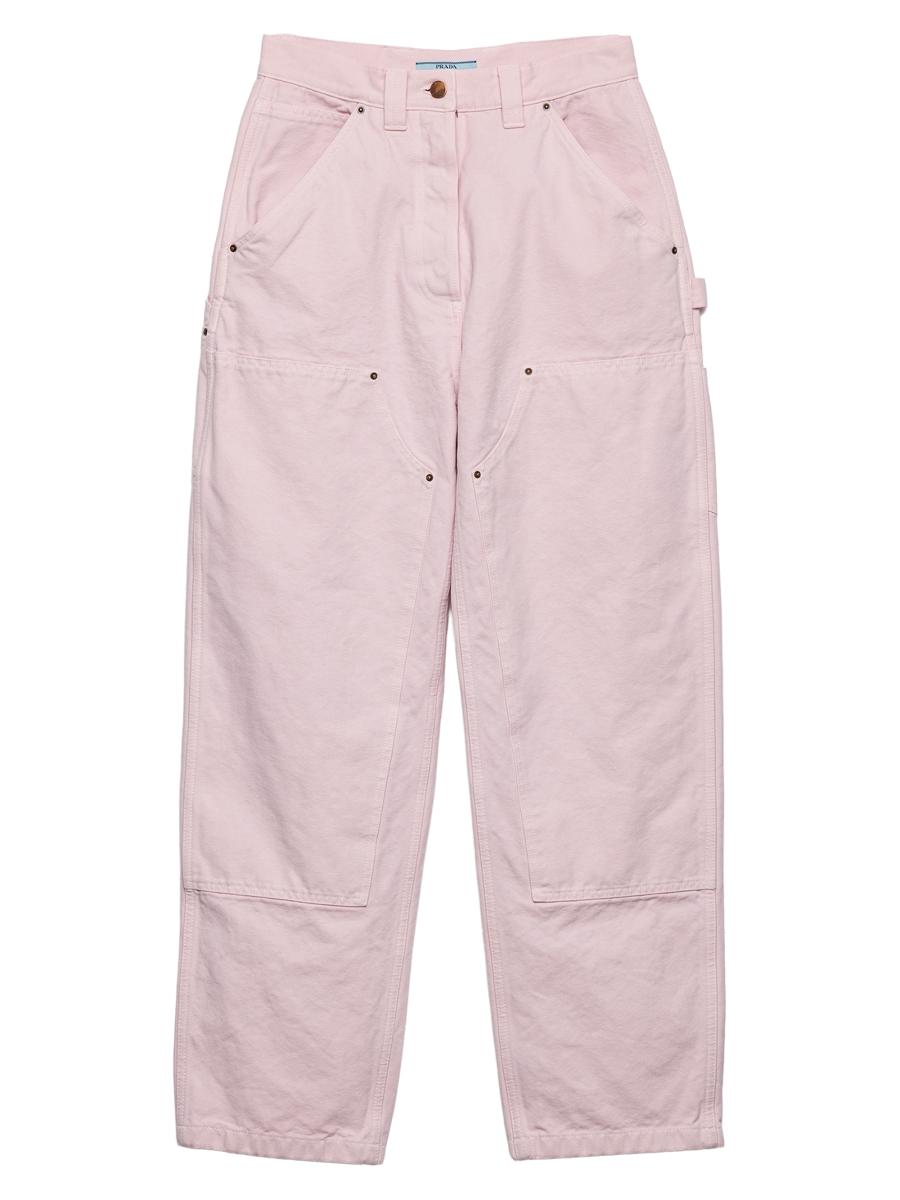 Prada Women's Canvas Jeans In Pink