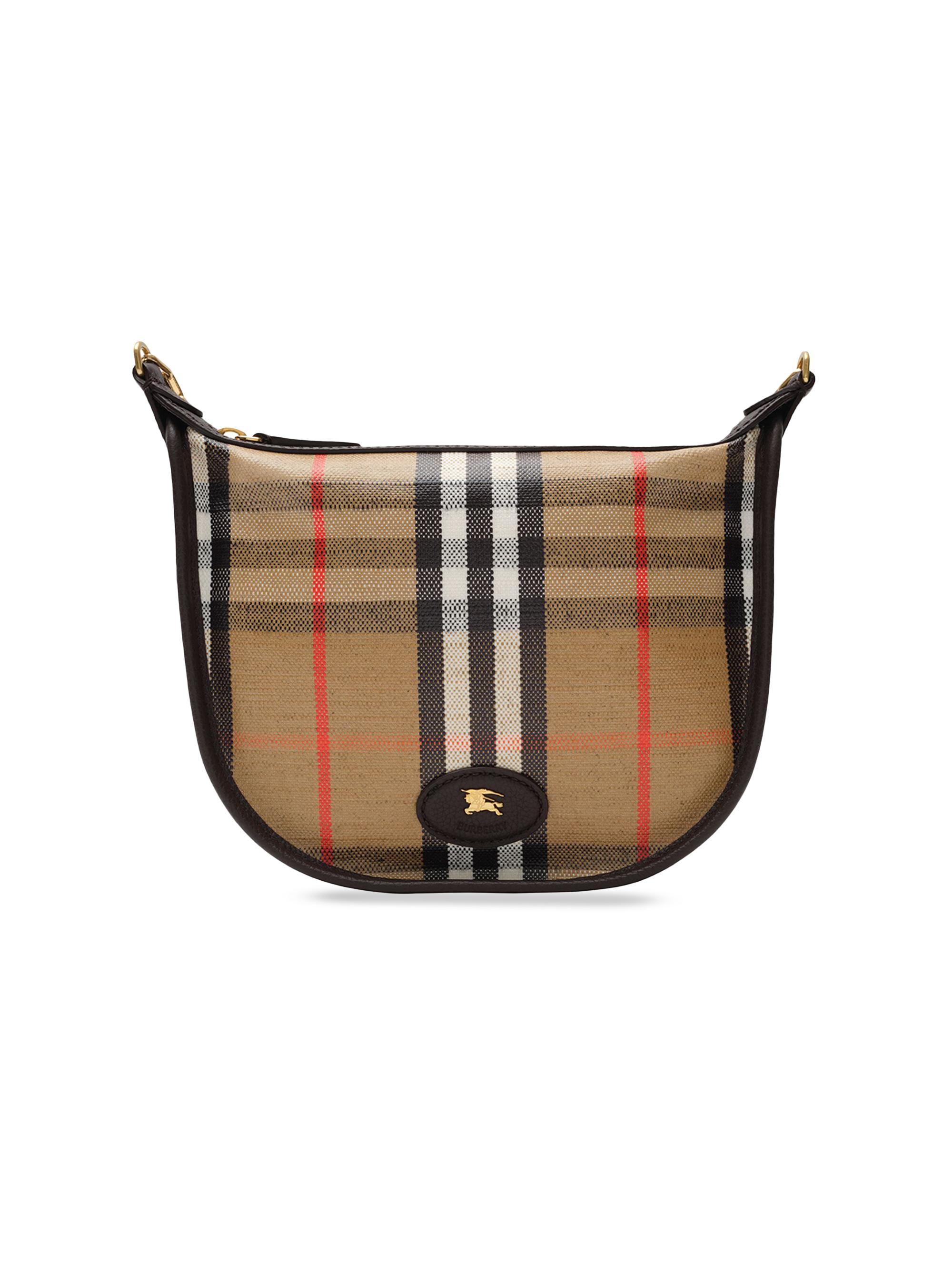 Burberry Women's Highlands Mini Check Chain Shoulder Bag - Sand