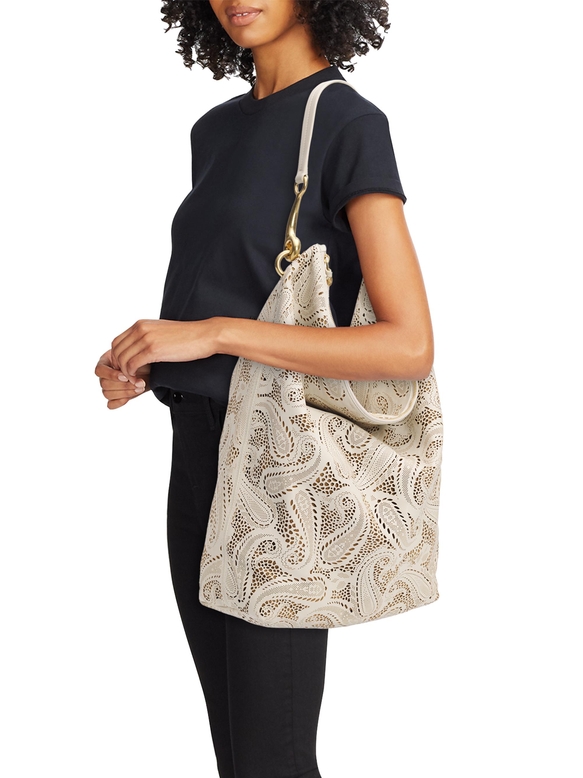 Burberry Bridle Large Paisley Leather Hobo Bag | Saks Fifth Avenue