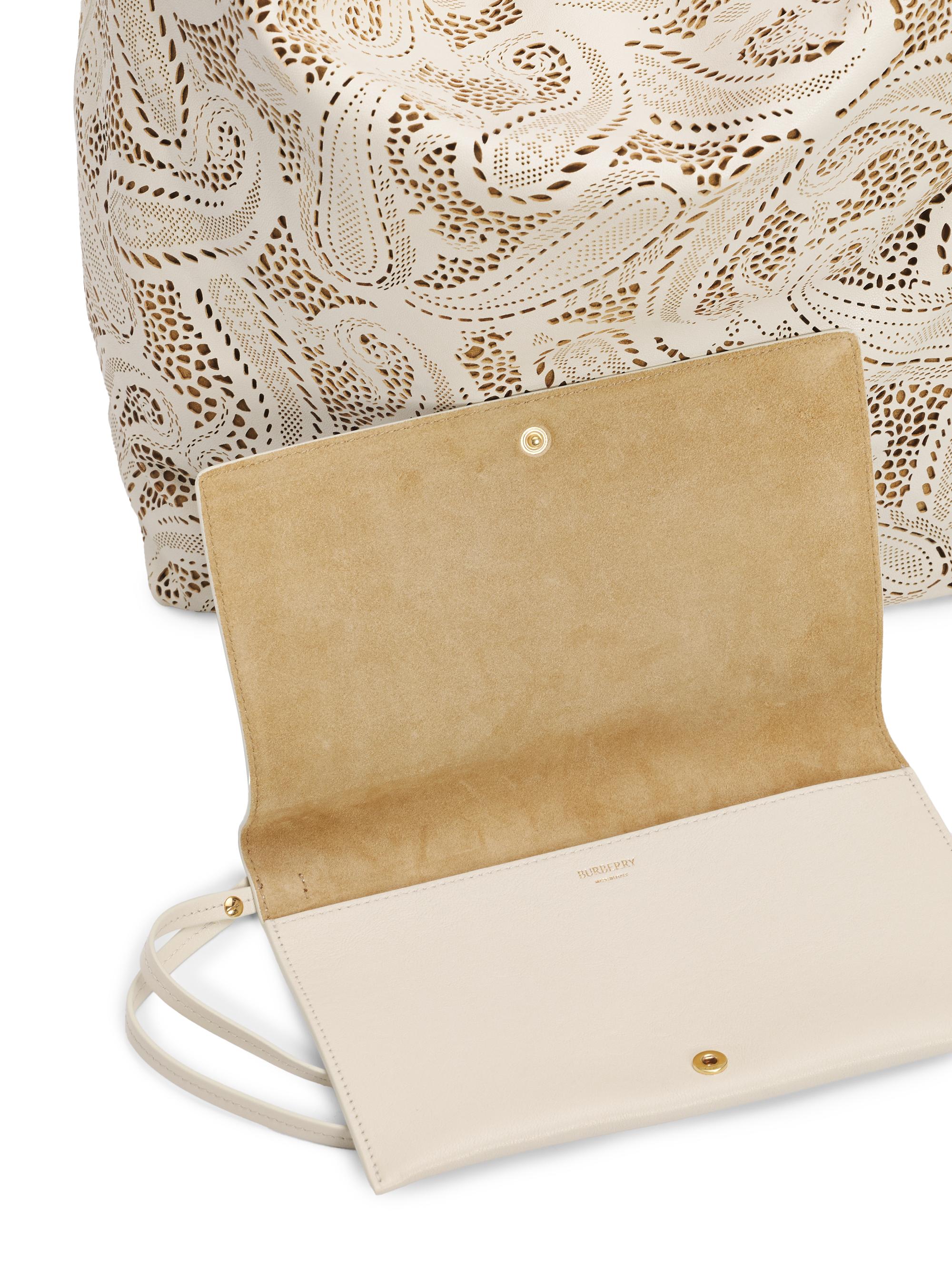 Burberry Bridle Large Paisley Leather Hobo Bag | Saks Fifth Avenue
