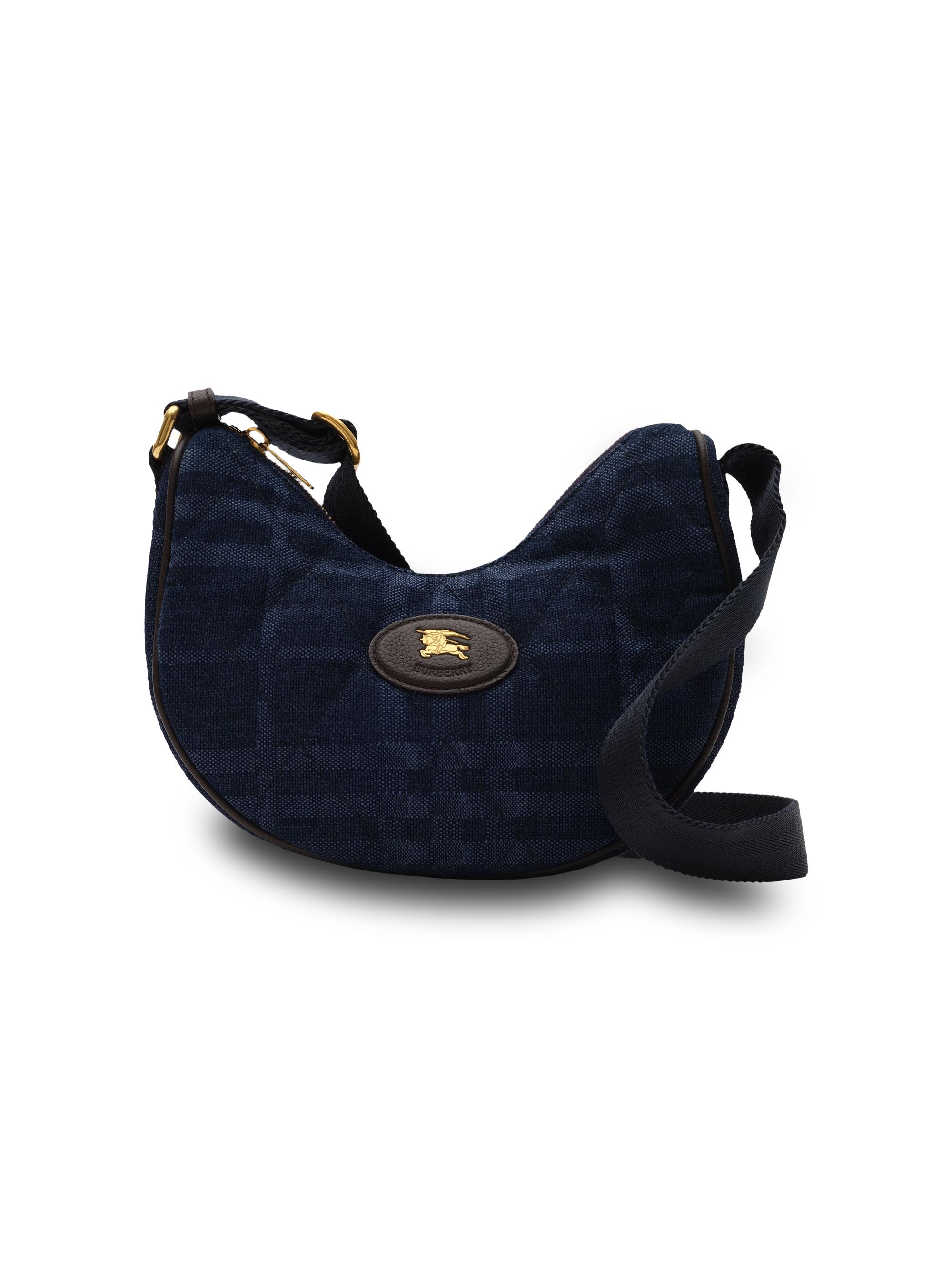Burberry Women's Horseshoe Quilted Cotton Crossbody Bag - Blue