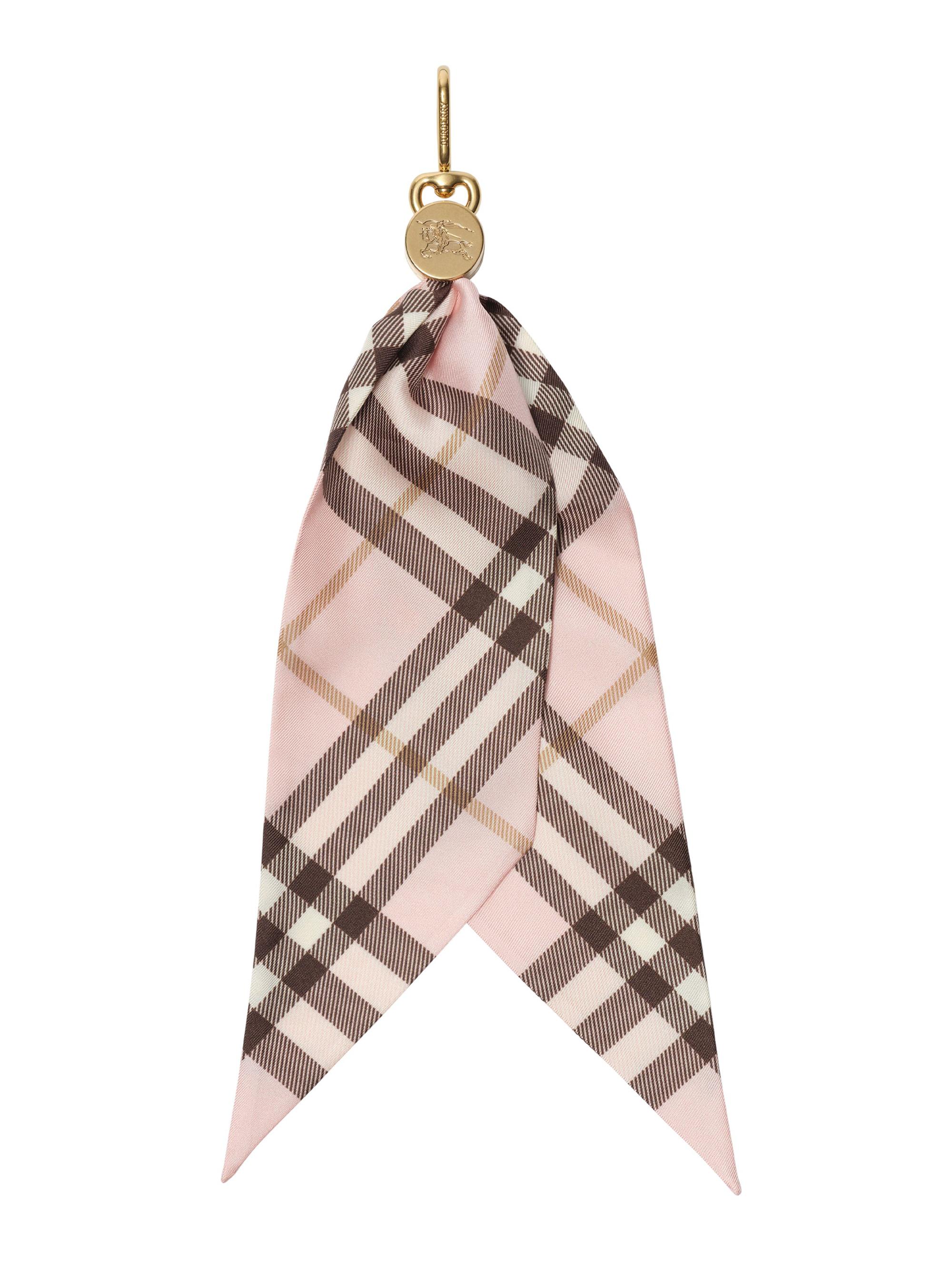 Burberry Women's Signature Check Silk Scarf Charm - Pink